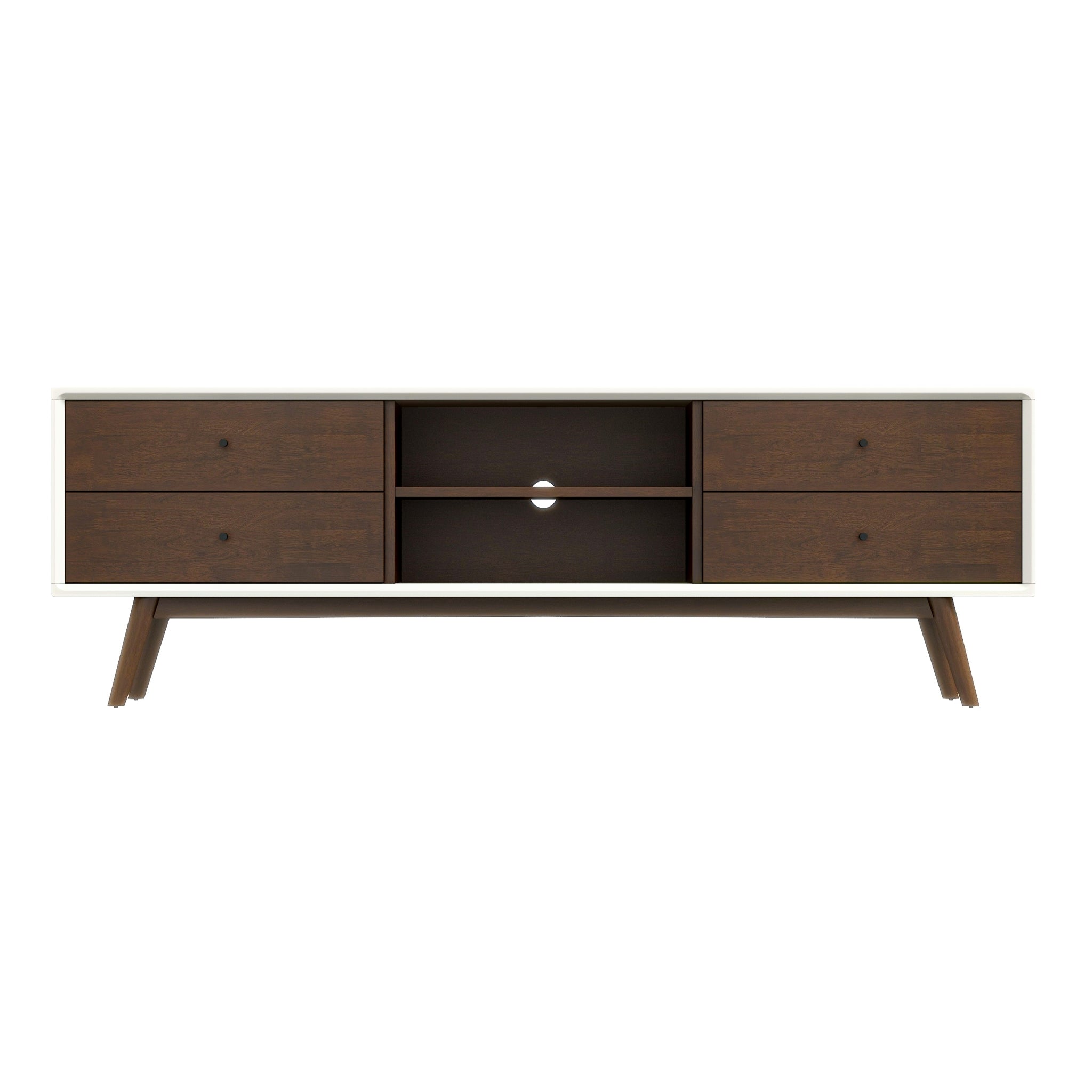 Noak Mid Century Modern Style White TV Stand - MidinMod