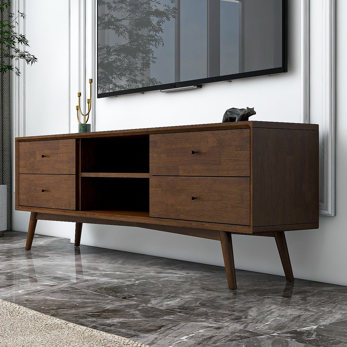Noak TV Stand for TVs up to 72" - Walnut | MidinMod | TX | Best Furniture stores in Houston