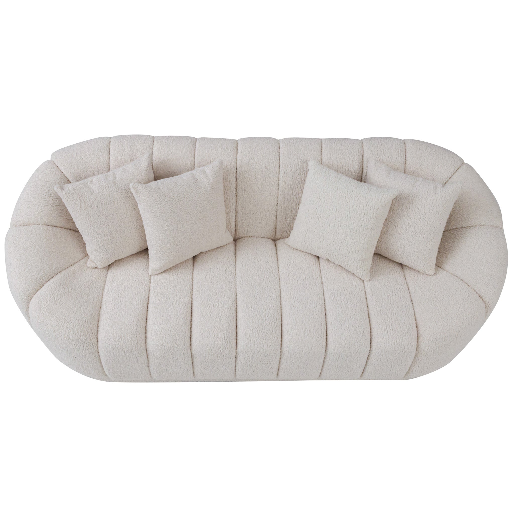 Forrester Sofa Modern Japandi Style Tight Back White Boucle - MidinMod