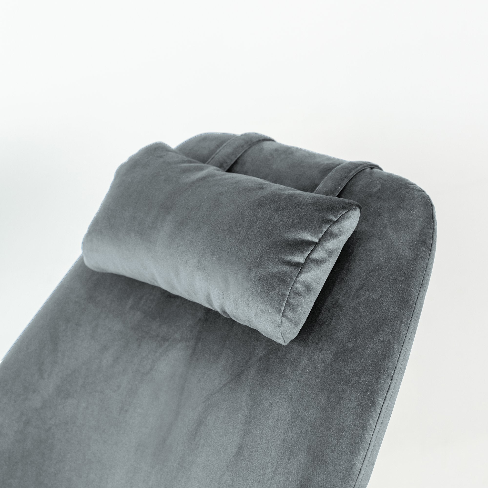 Rumi Gray Velvet Fabric Rocking Chair - MidinMod