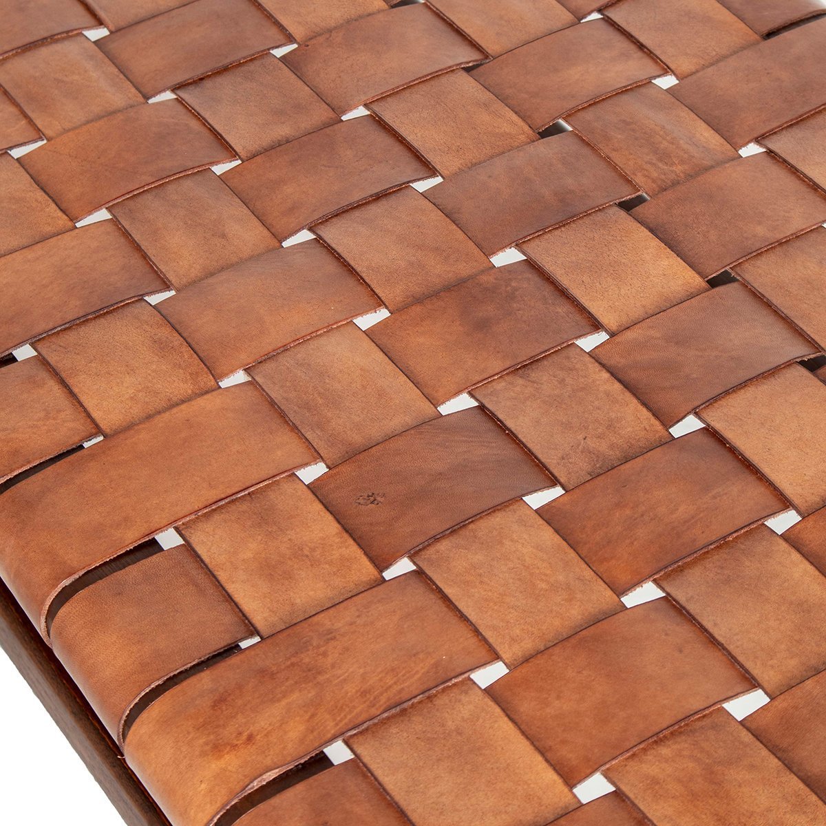 Salazar Tan Leather Bench - MidinMod