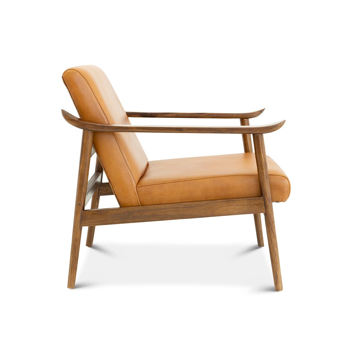 Mameda Tan Leather Lounge Chair - MidinMod