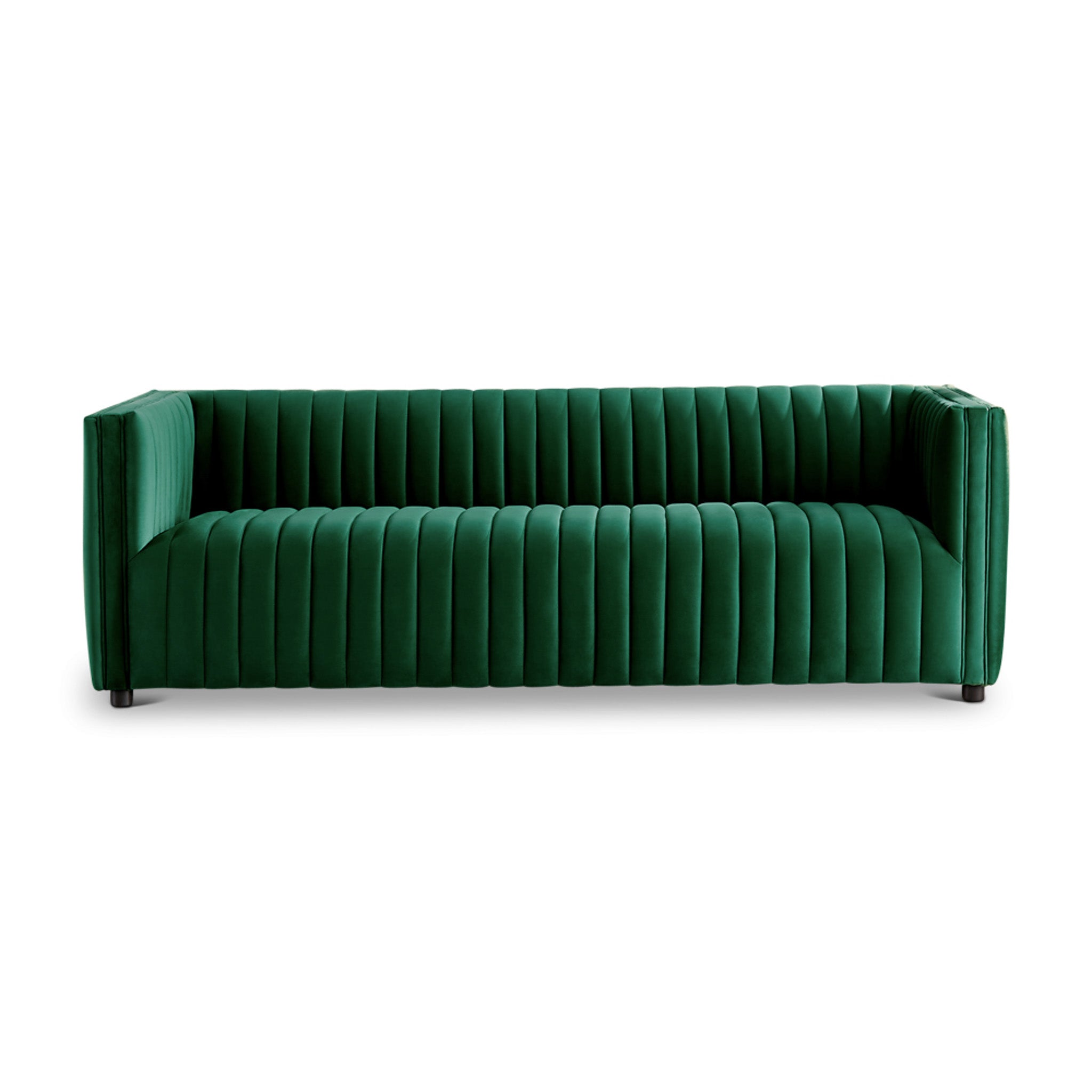 Sierra Dark Green Velvet Sofa - MidinMod