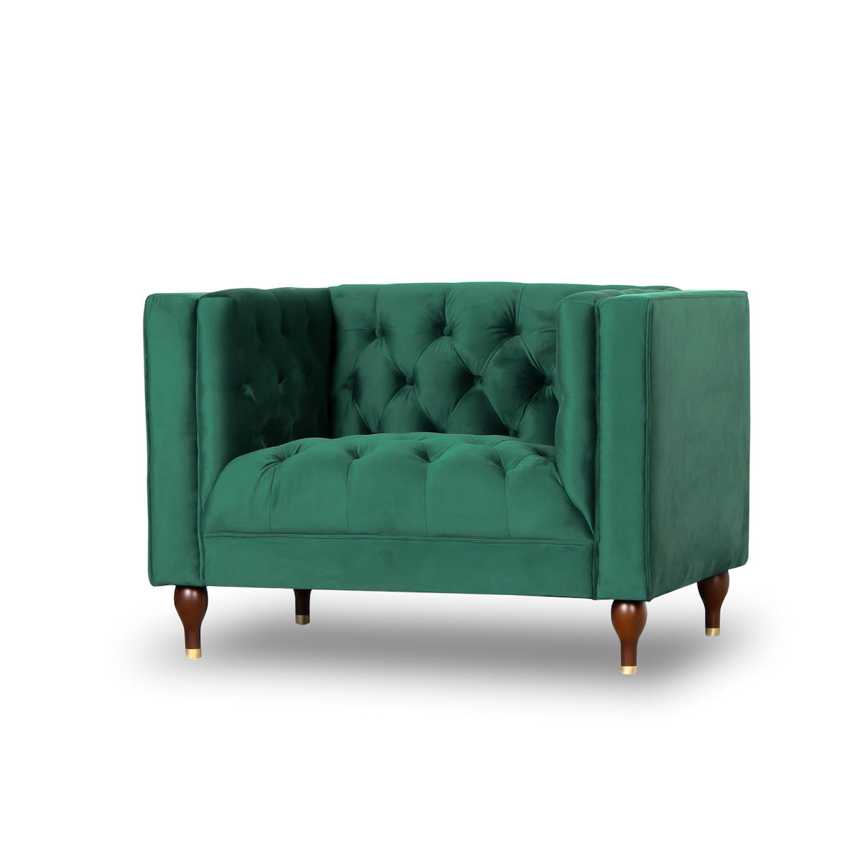 Houston Green Velvet Armchair - MidinMod