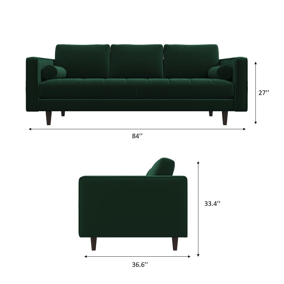 Tessa Sofa -Green Velvet Couch | MidinMod | Houston TX | Best Furniture stores in Houston