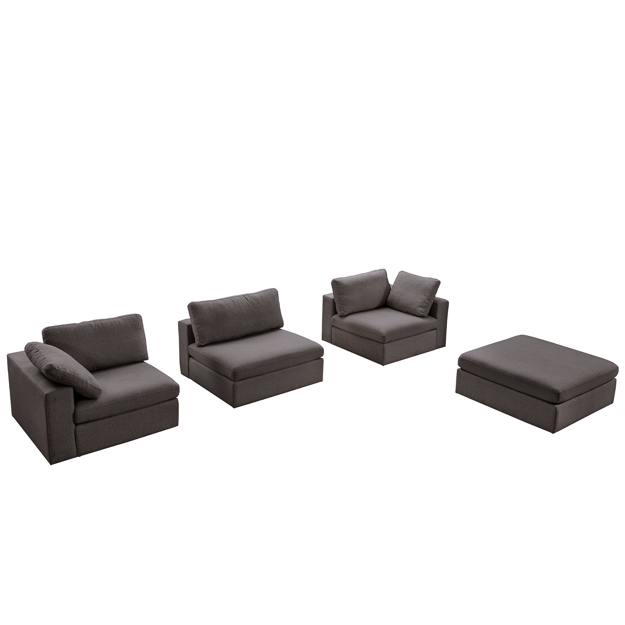 Texas Dark Gray Modern Modular Corner Sectional Sofa | MidinMod