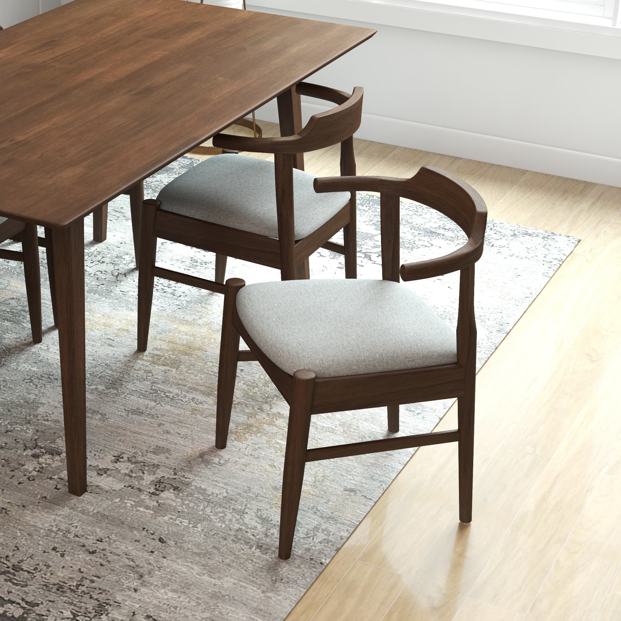 Zola Dining Chair Grey Fabric Set of 2 - MidinMod