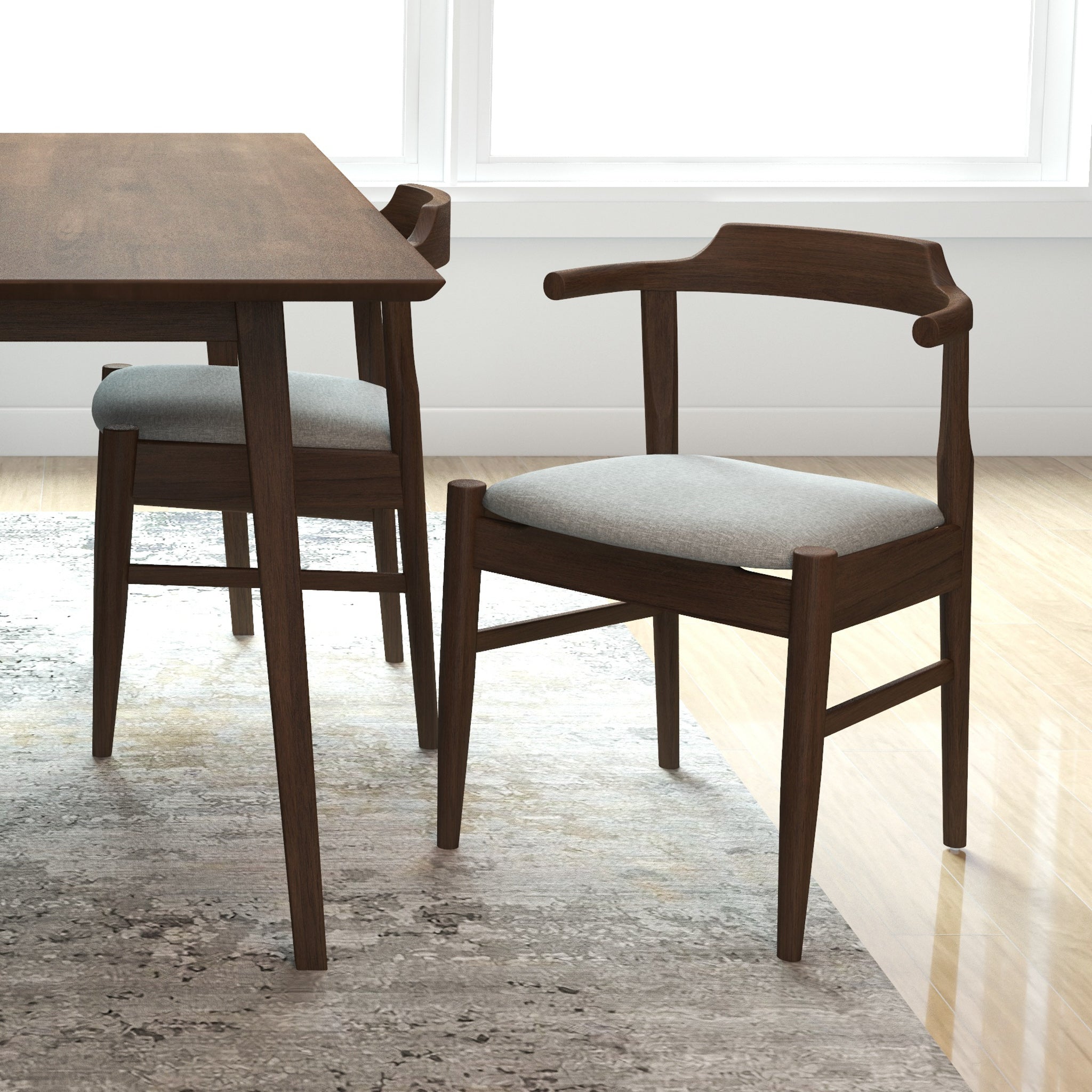 Zola Dining Chair Grey Fabric Set of 2 - MidinMod