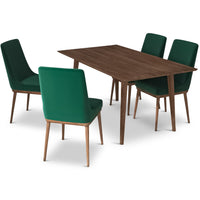 Adira Large Dining Set - 4 Brighton Green Velvet Chairs | MidinMod | TX | Best Furniture stores in Houston