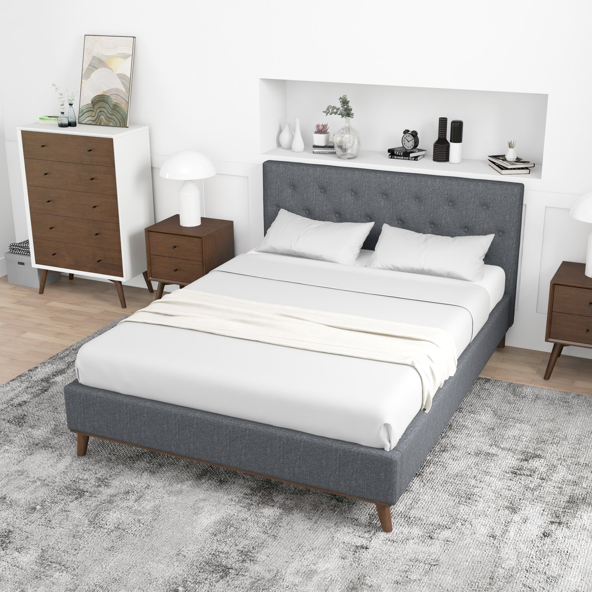 Ashton Queen Dark Gray Bed - MidinMod