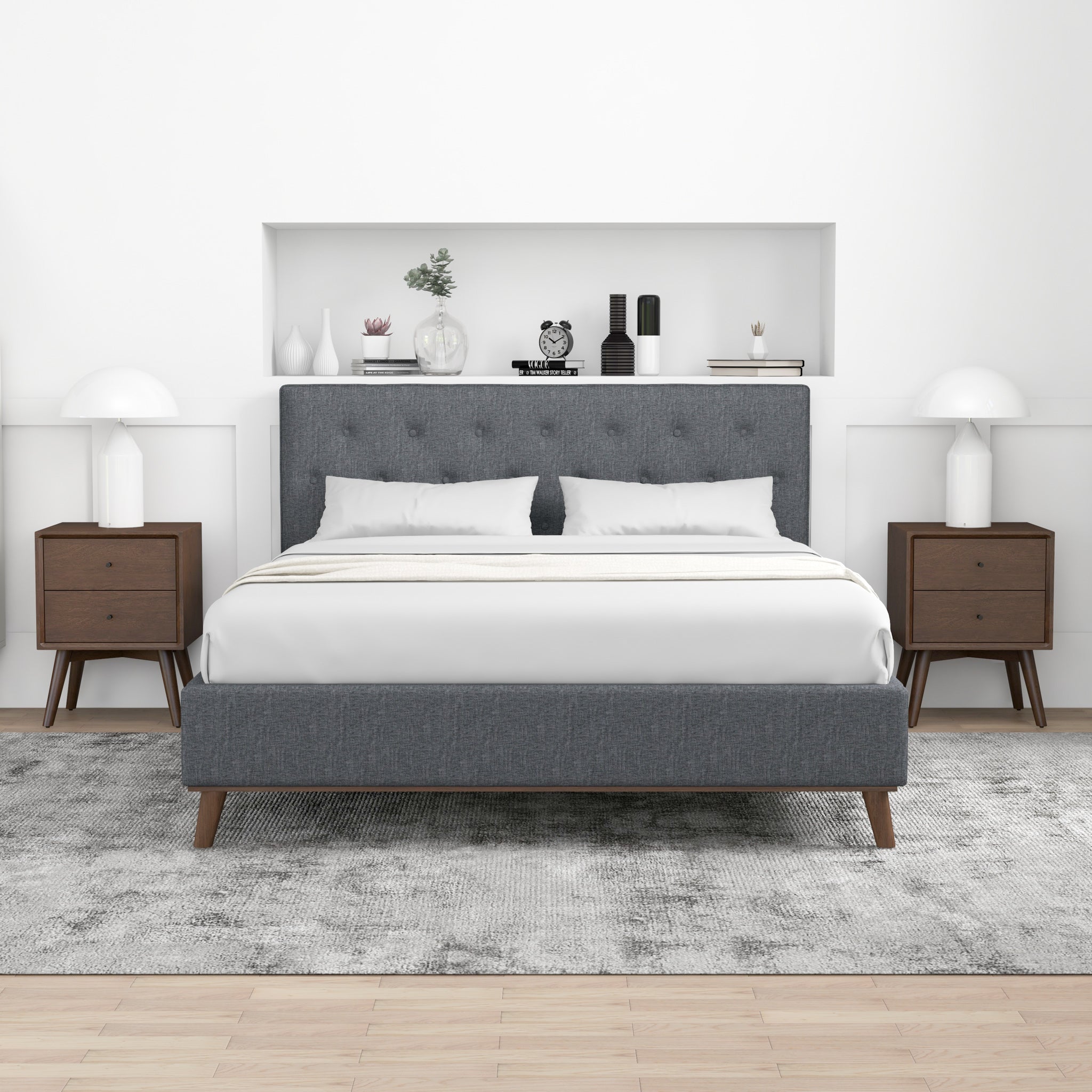 Ashton Queen Dark Gray Bed - MidinMod