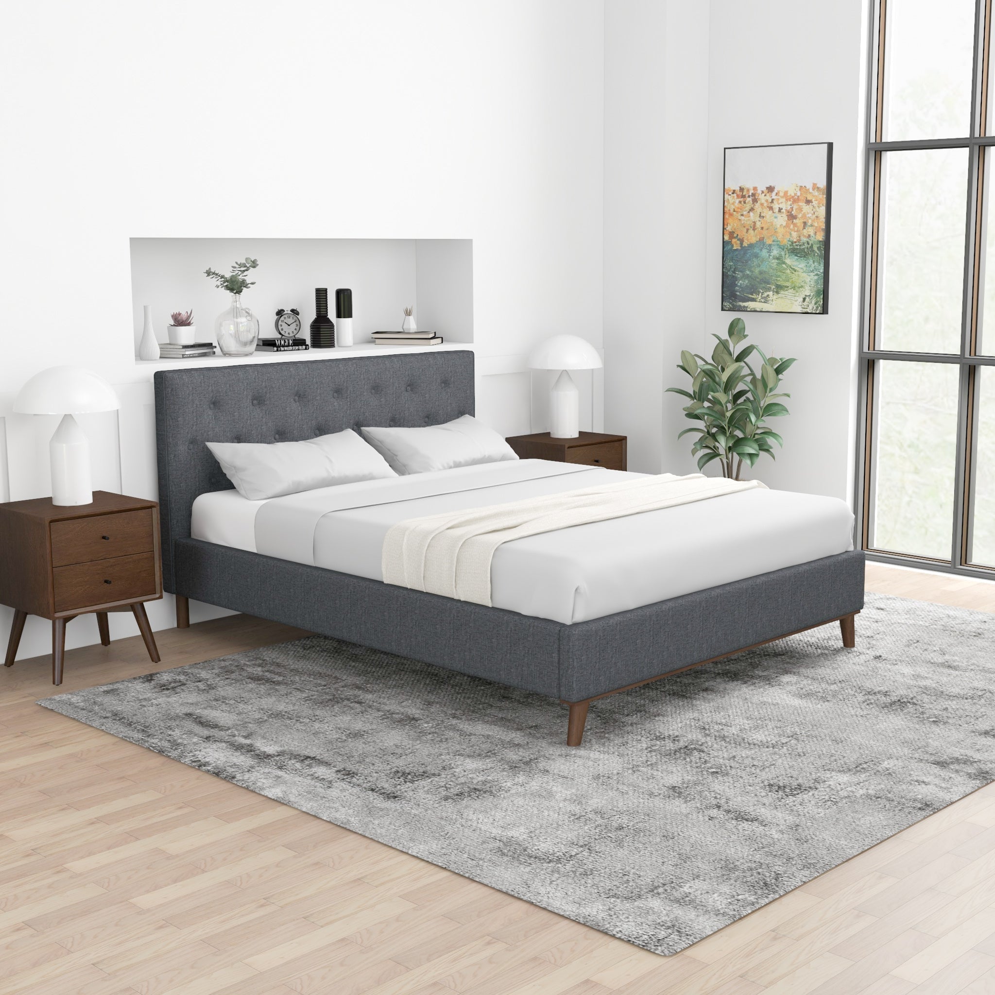 Ashton Queen Dark Gray Bed - MidinMod
