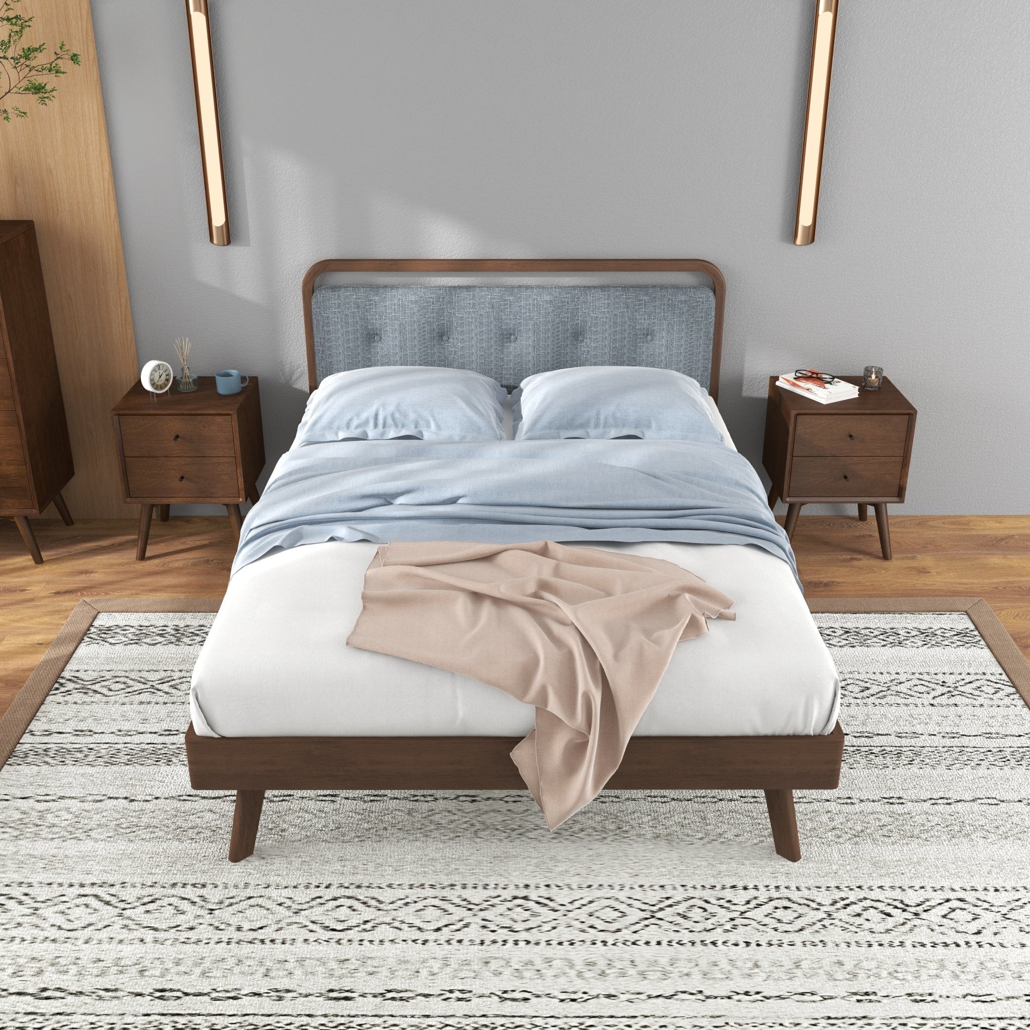 Modern Divani Wood Platform Bed (Queen) - MidinMod