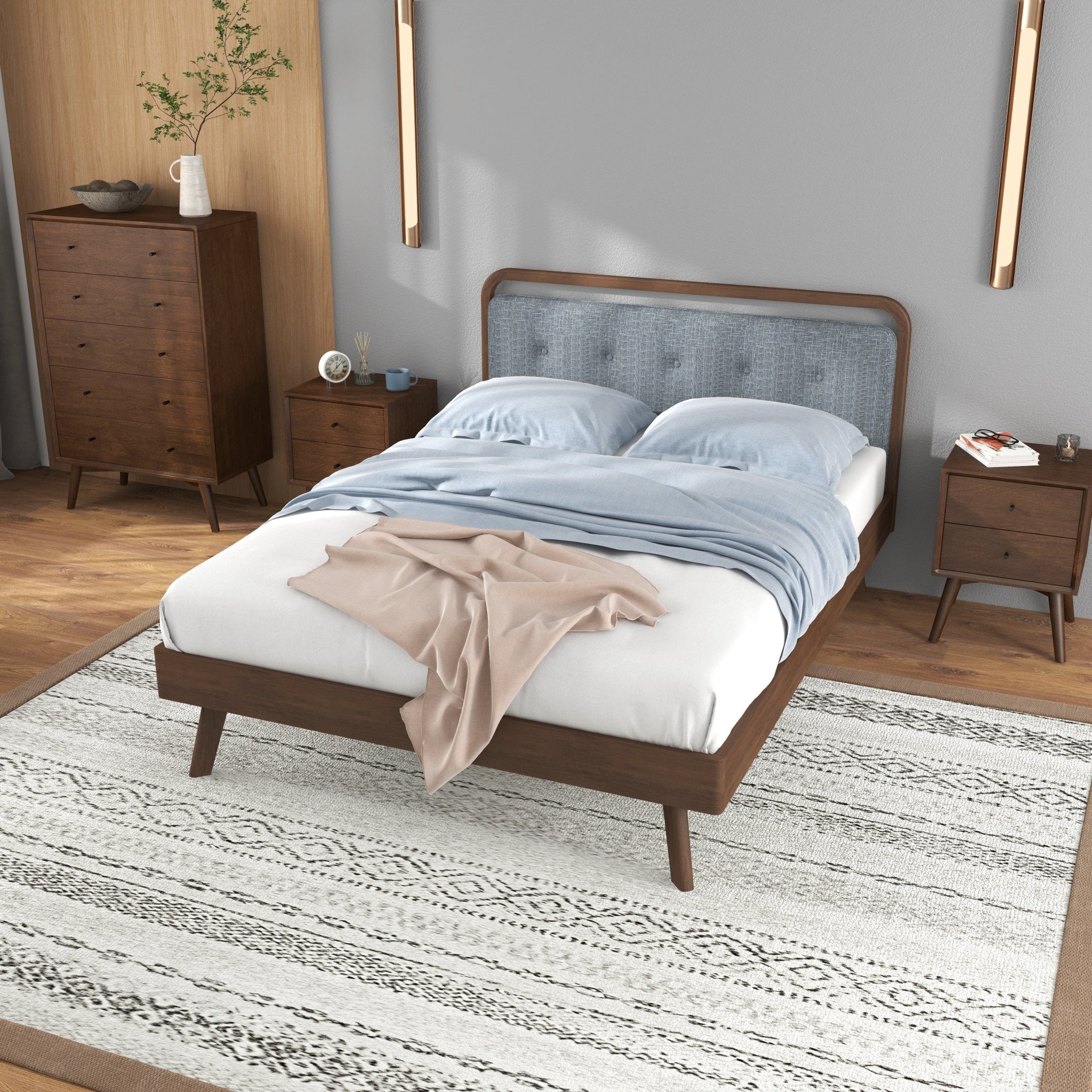 Modern Divani Wood Platform Bed (Queen) - MidinMod