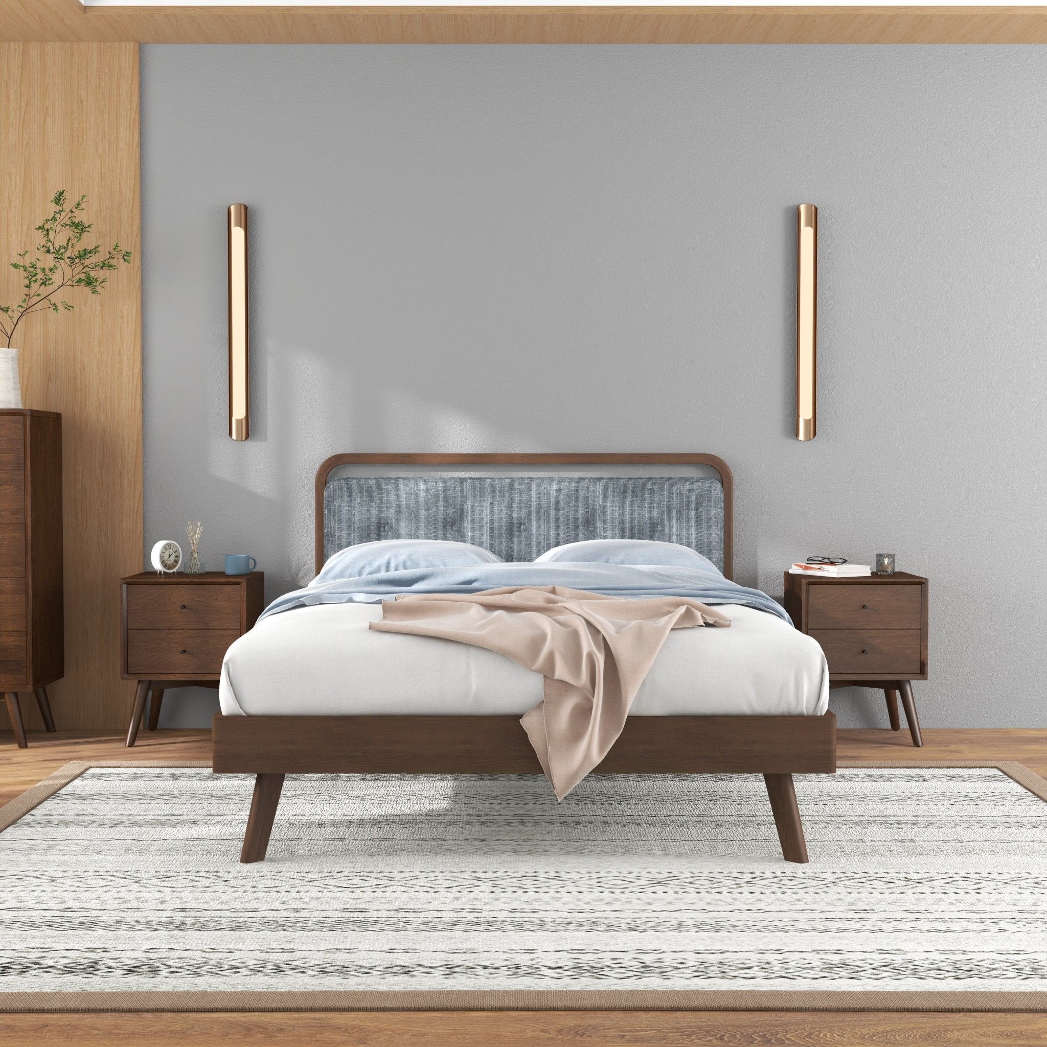 Modern Divani Wood Platform Bed (Queen) - MidinMod
