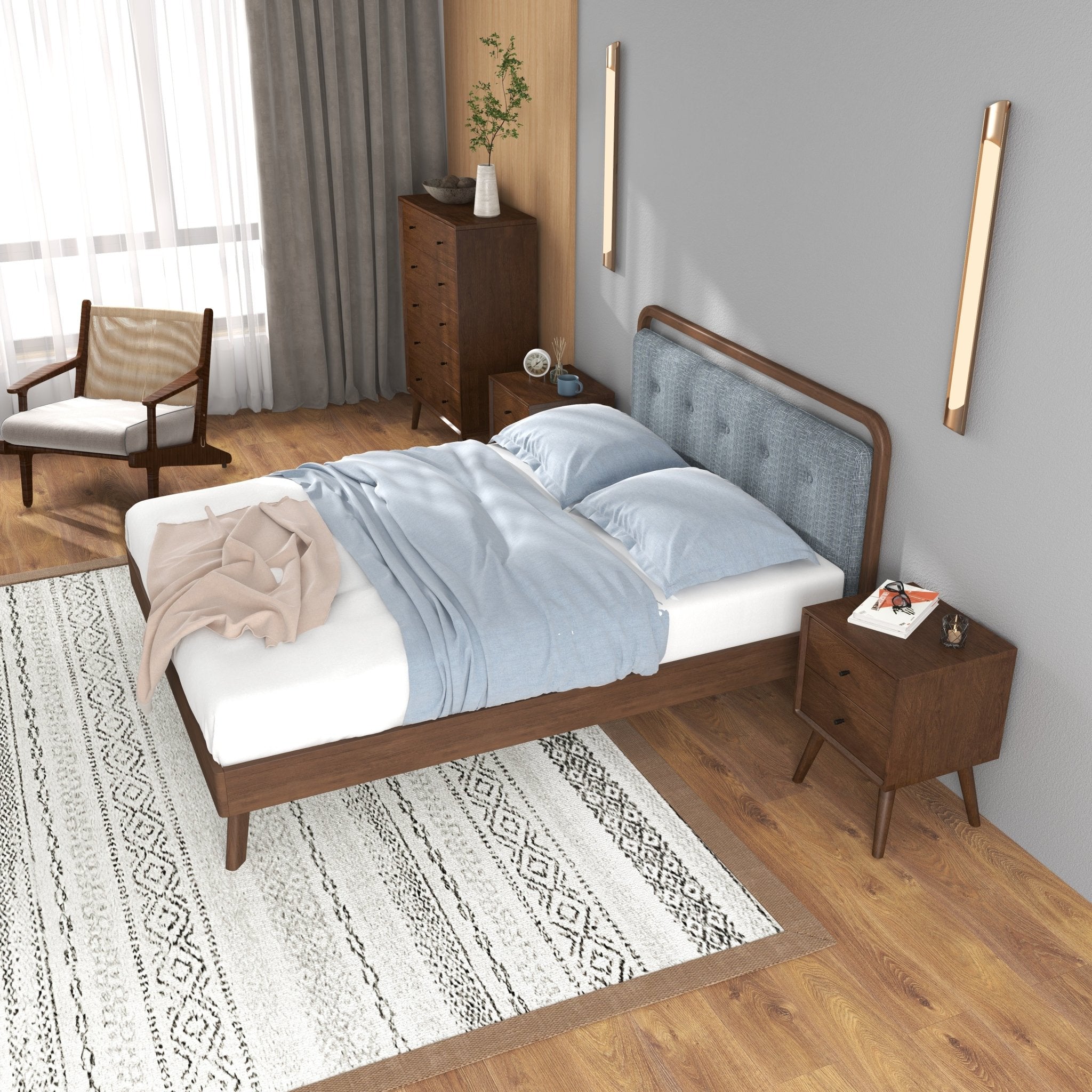 Modern Divani Wood Platform Bed (Queen) - MidinMod