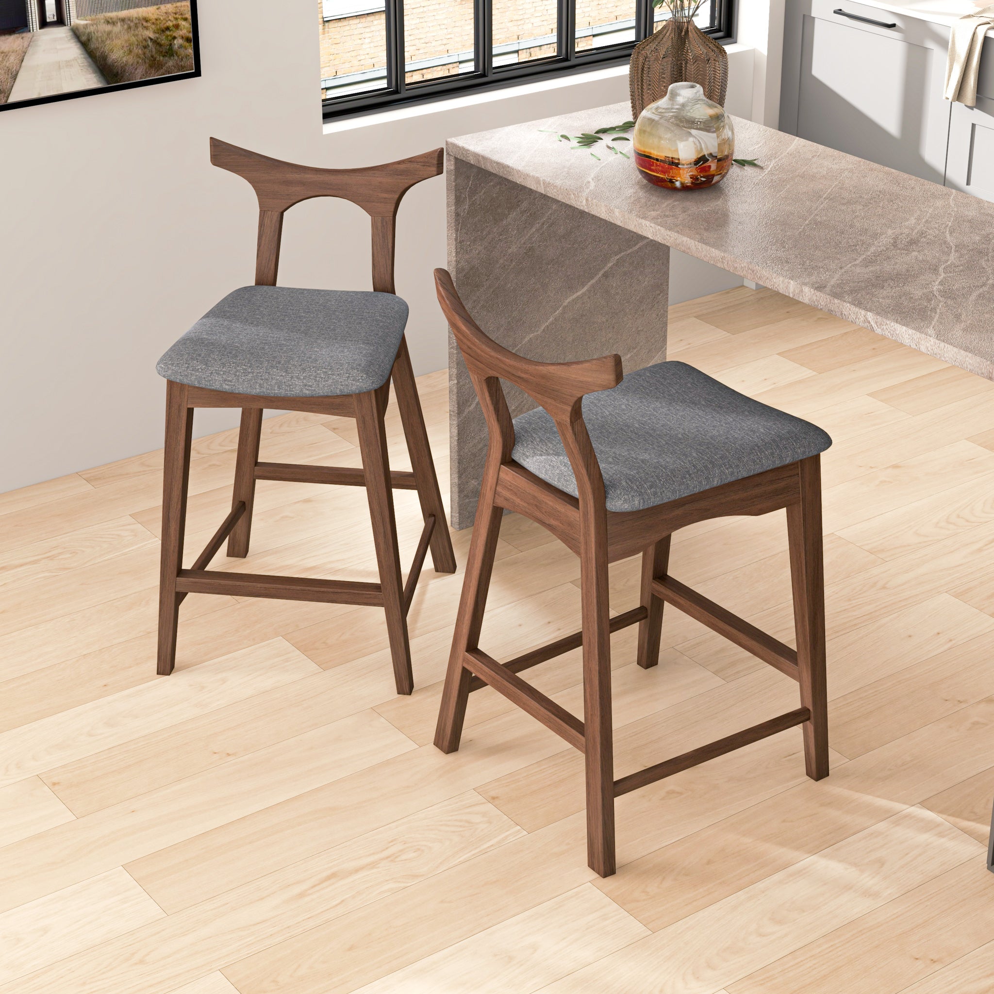 Dora Dark Gray 29" Bar Stool | MidinMod | Houston TX | Best Furniture stores in Houston