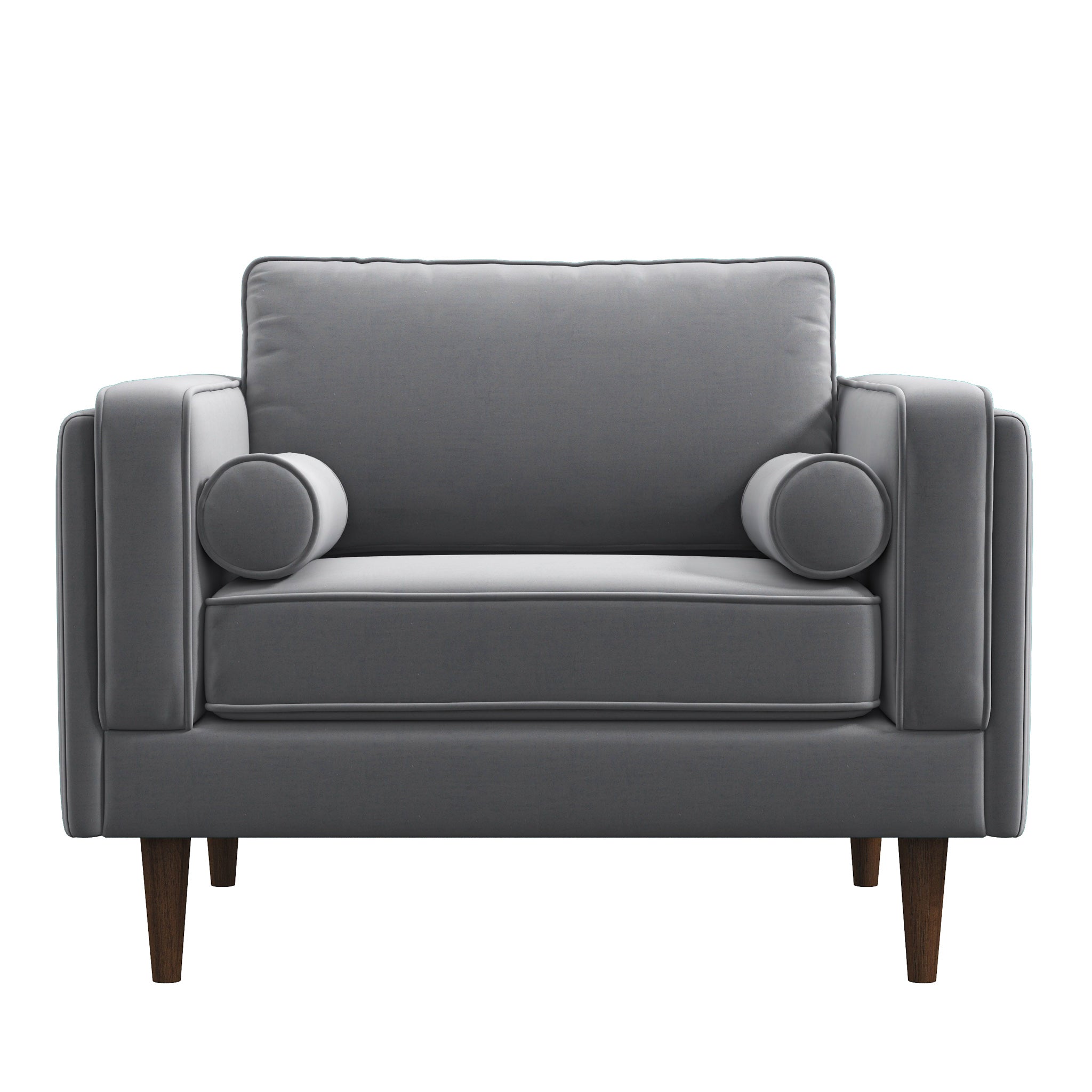 Fordham Grey Velvet Lounge Chair - MidinMod