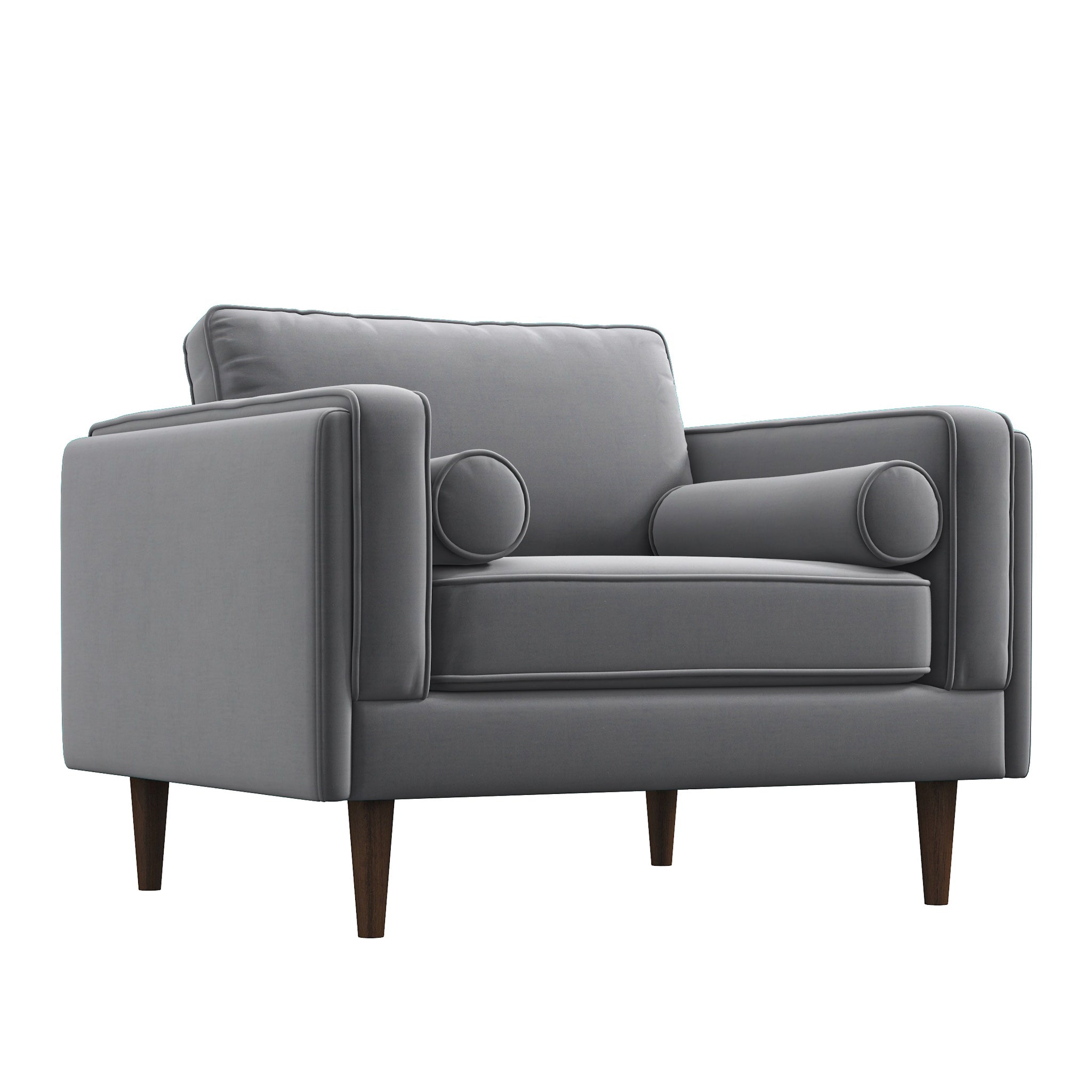 Fordham Grey Velvet Lounge Chair - MidinMod