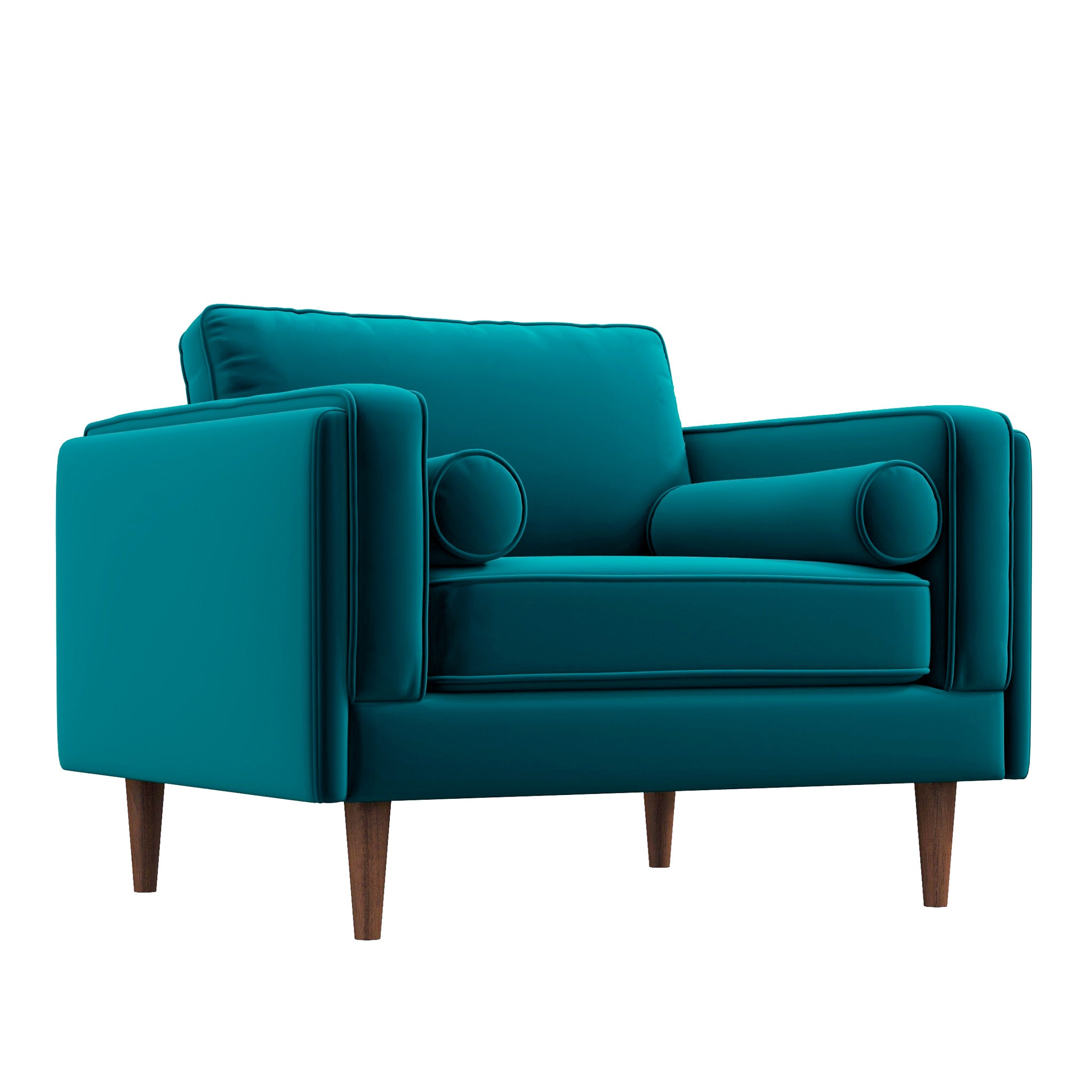 Fordham Teal Velvet Lounge Chair - MidinMod
