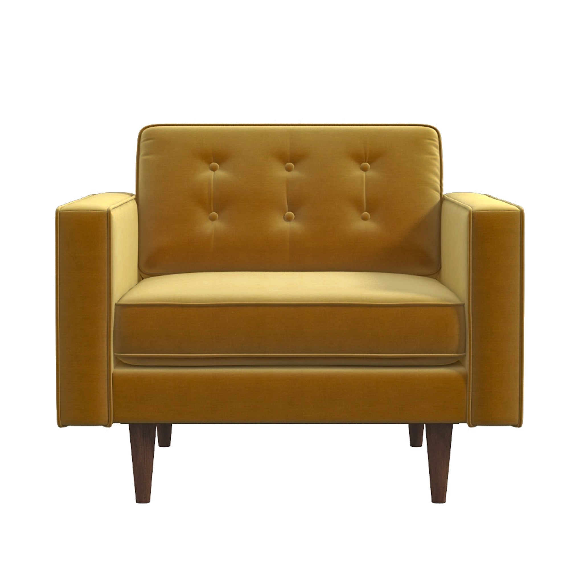 Kirby Gold Velvet Armchair - MidinMod
