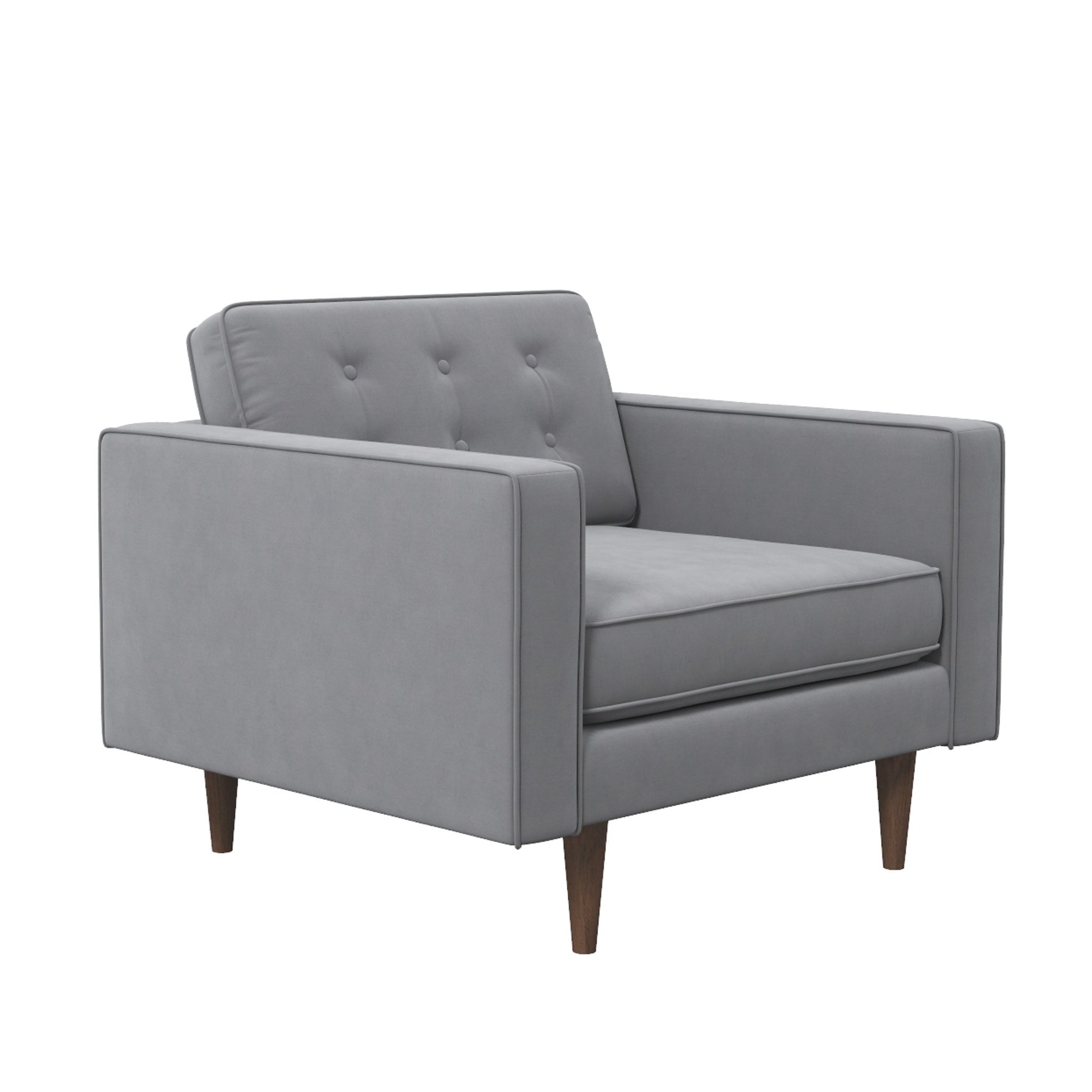 Kirby Grey Velvet Lounge Chair - MidinMod