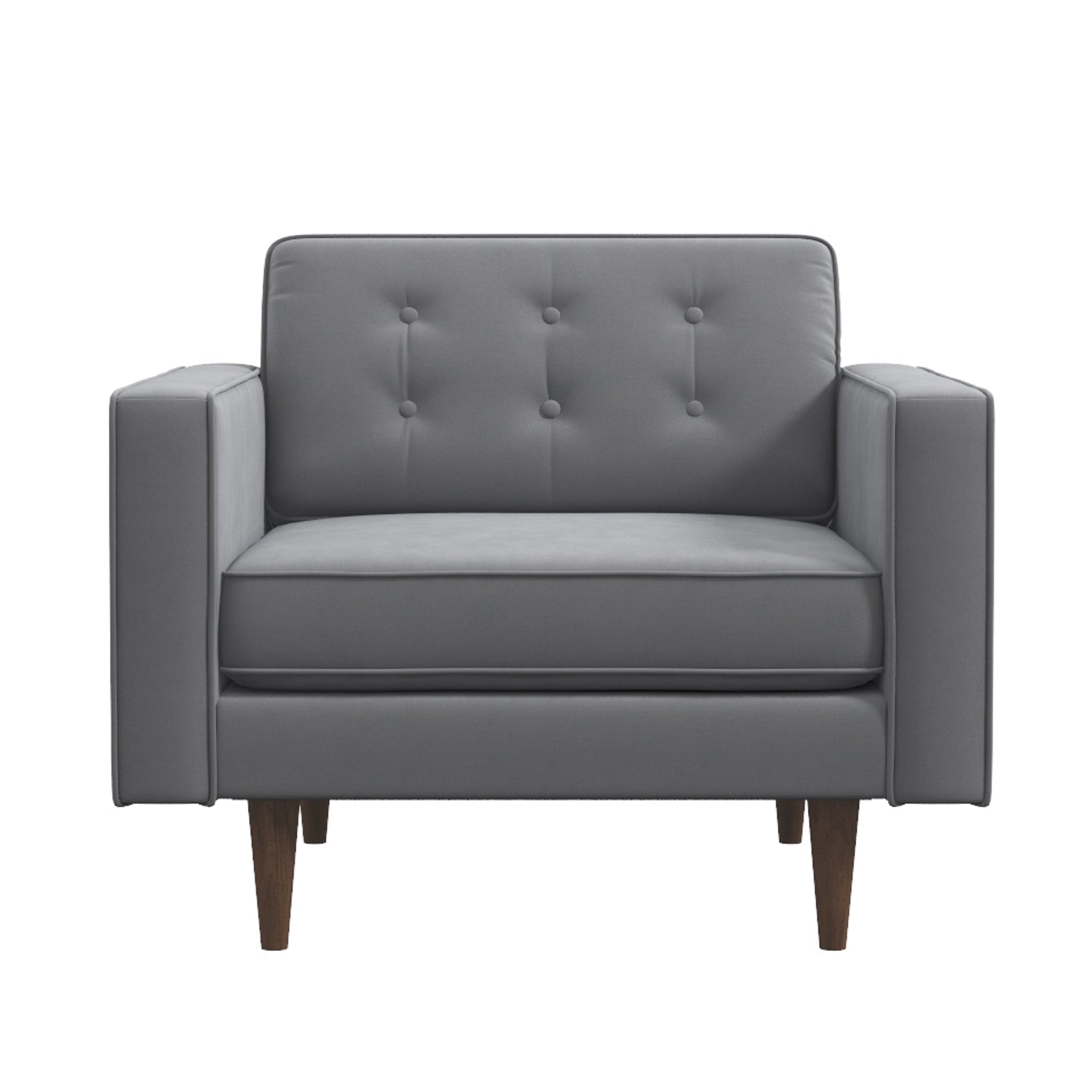 Kirby Grey Velvet Lounge Chair - MidinMod