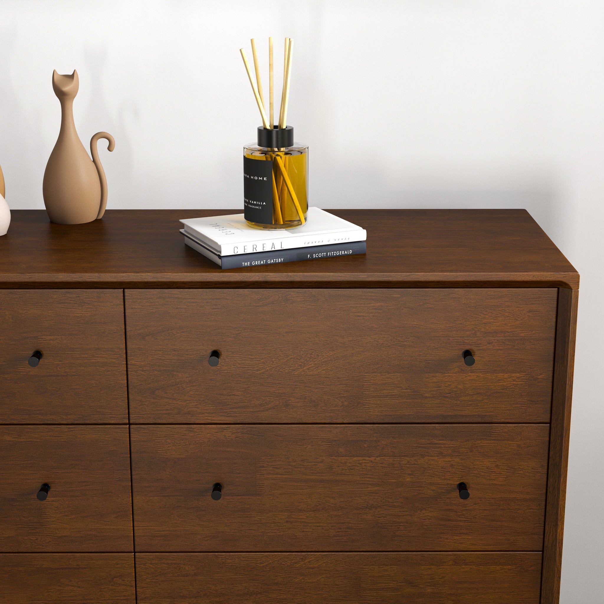 Noak Mid Century Modern Dresser 6 Drawer Walnut - MidinMod
