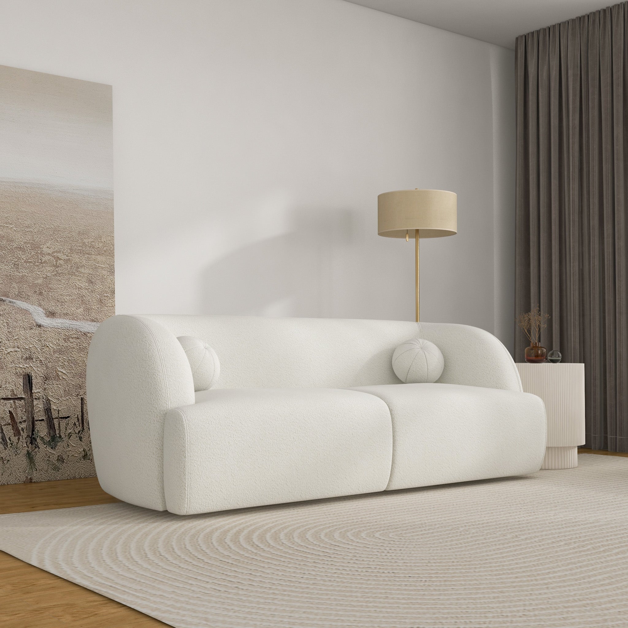 Quinn Sofa - Ivory Boucle - MidinMod