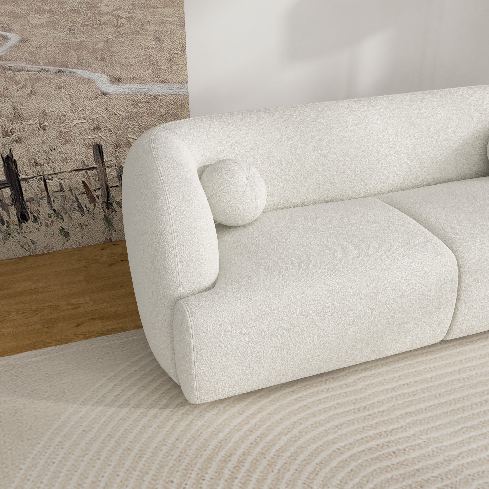Quinn Sofa - Ivory Boucle - MidinMod