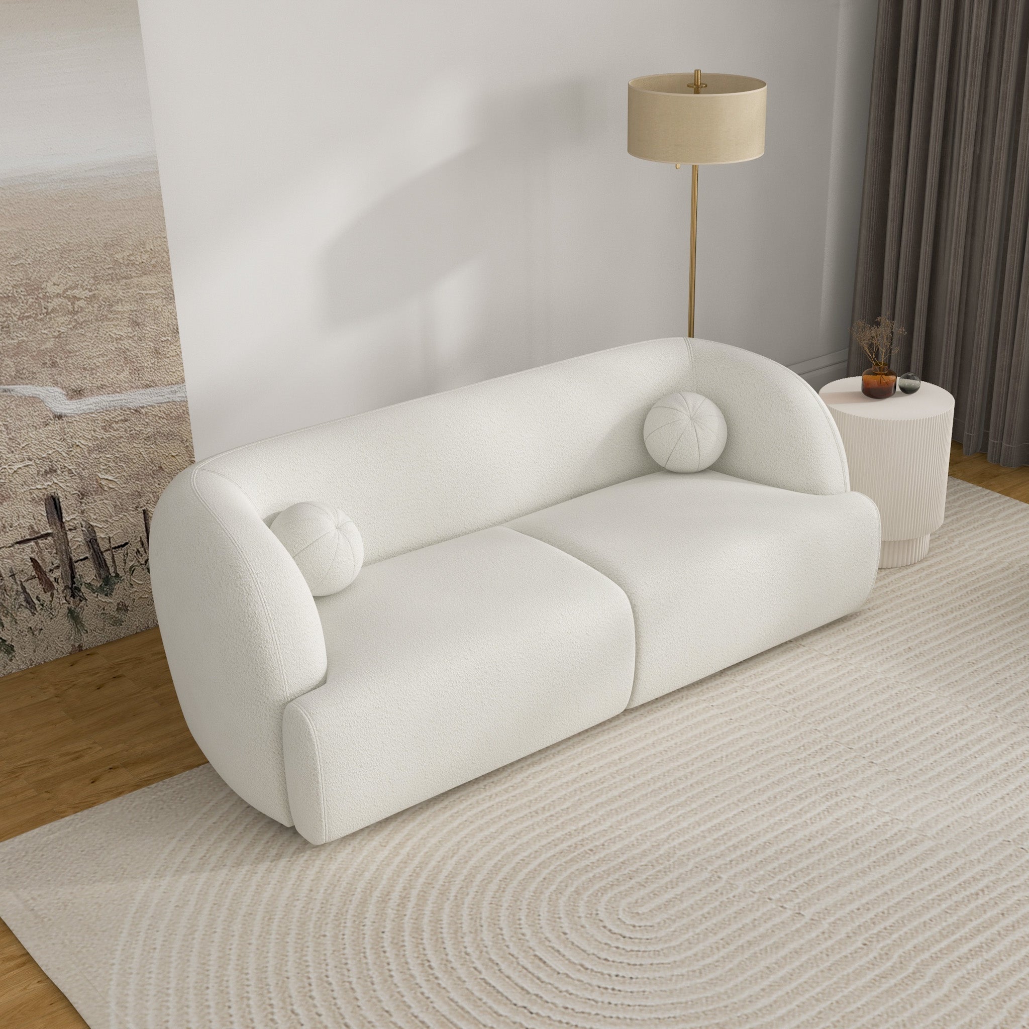 Quinn Sofa - Ivory Boucle - MidinMod