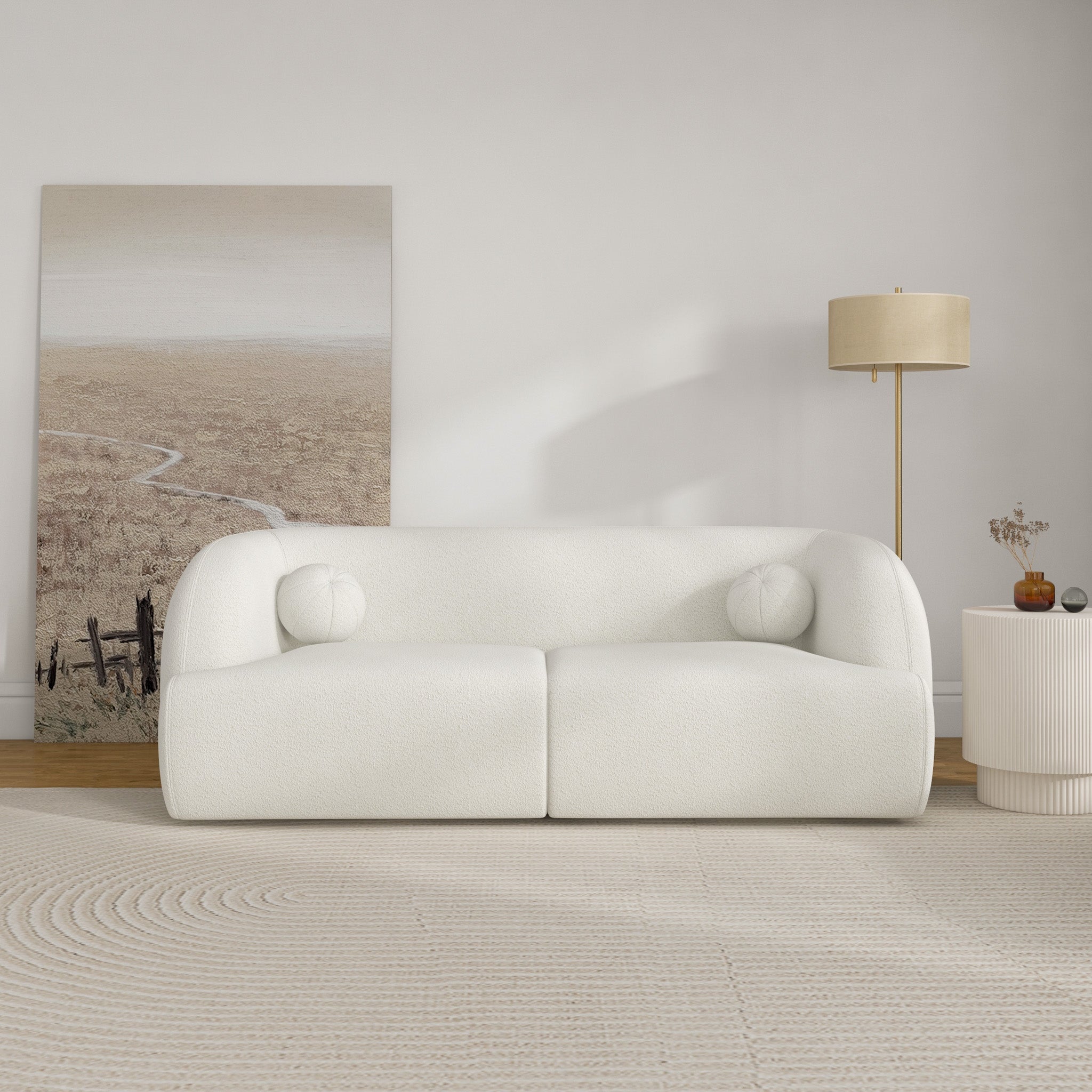 Quinn Sofa - Ivory Boucle - MidinMod