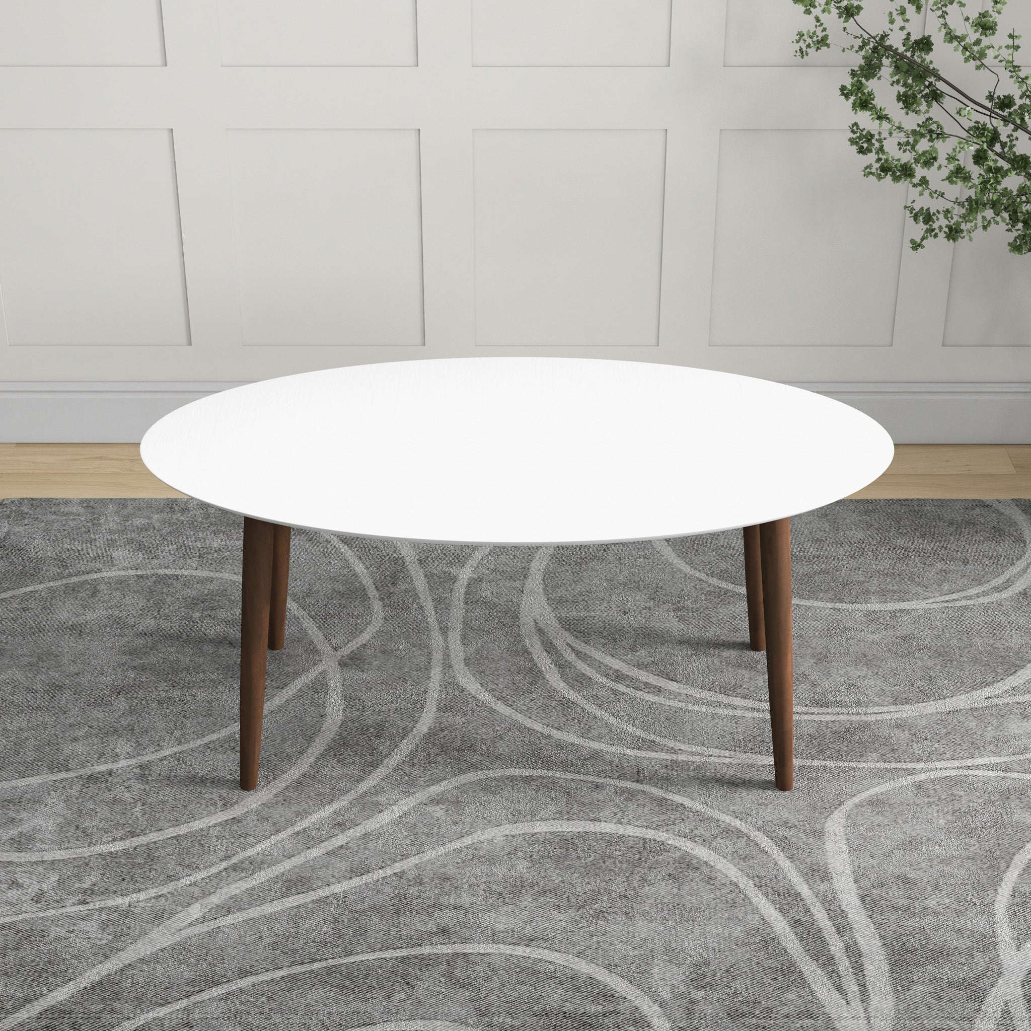 Rixos Oval Dining Table White Top - MidinMod