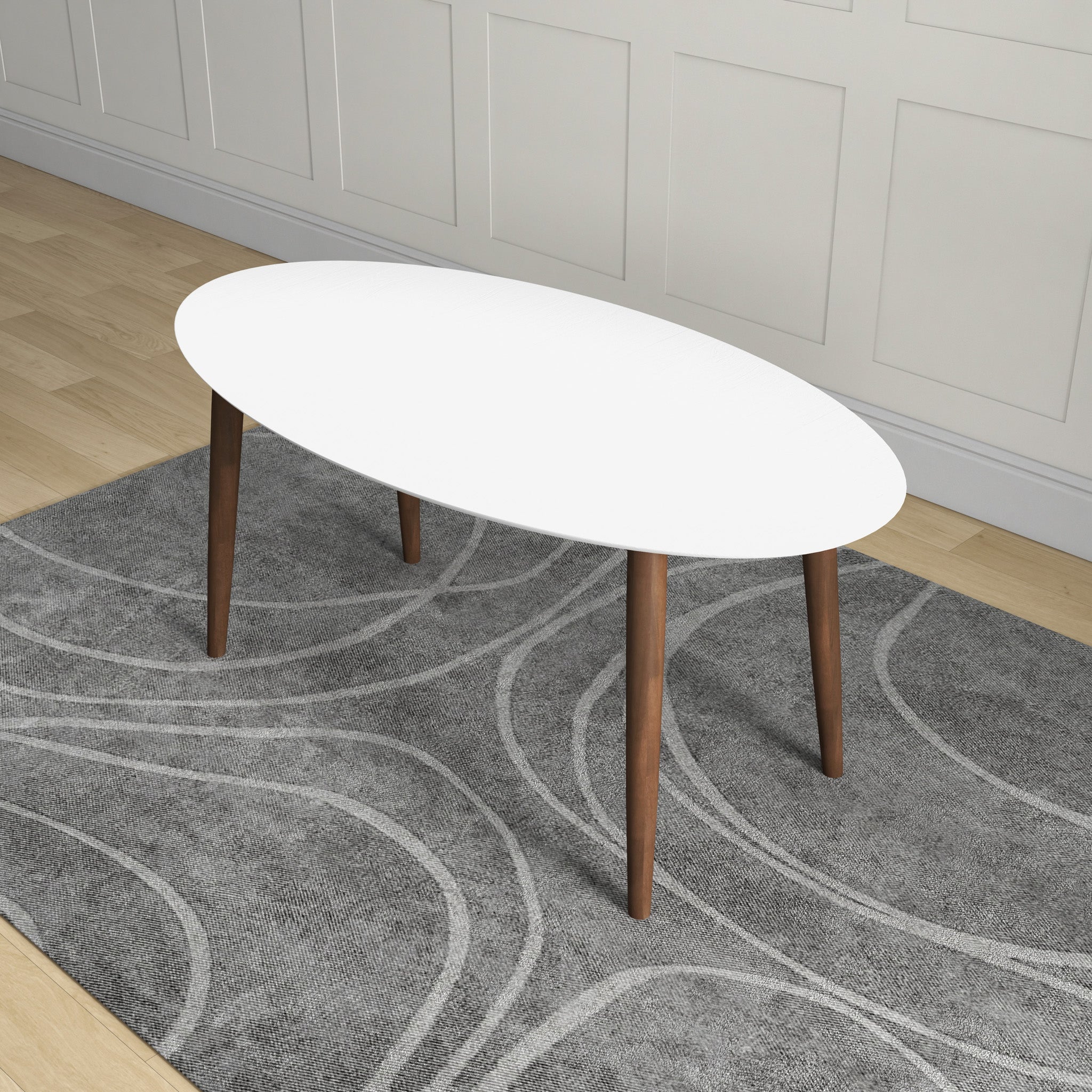 Rixos Oval Dining Table White Top - MidinMod
