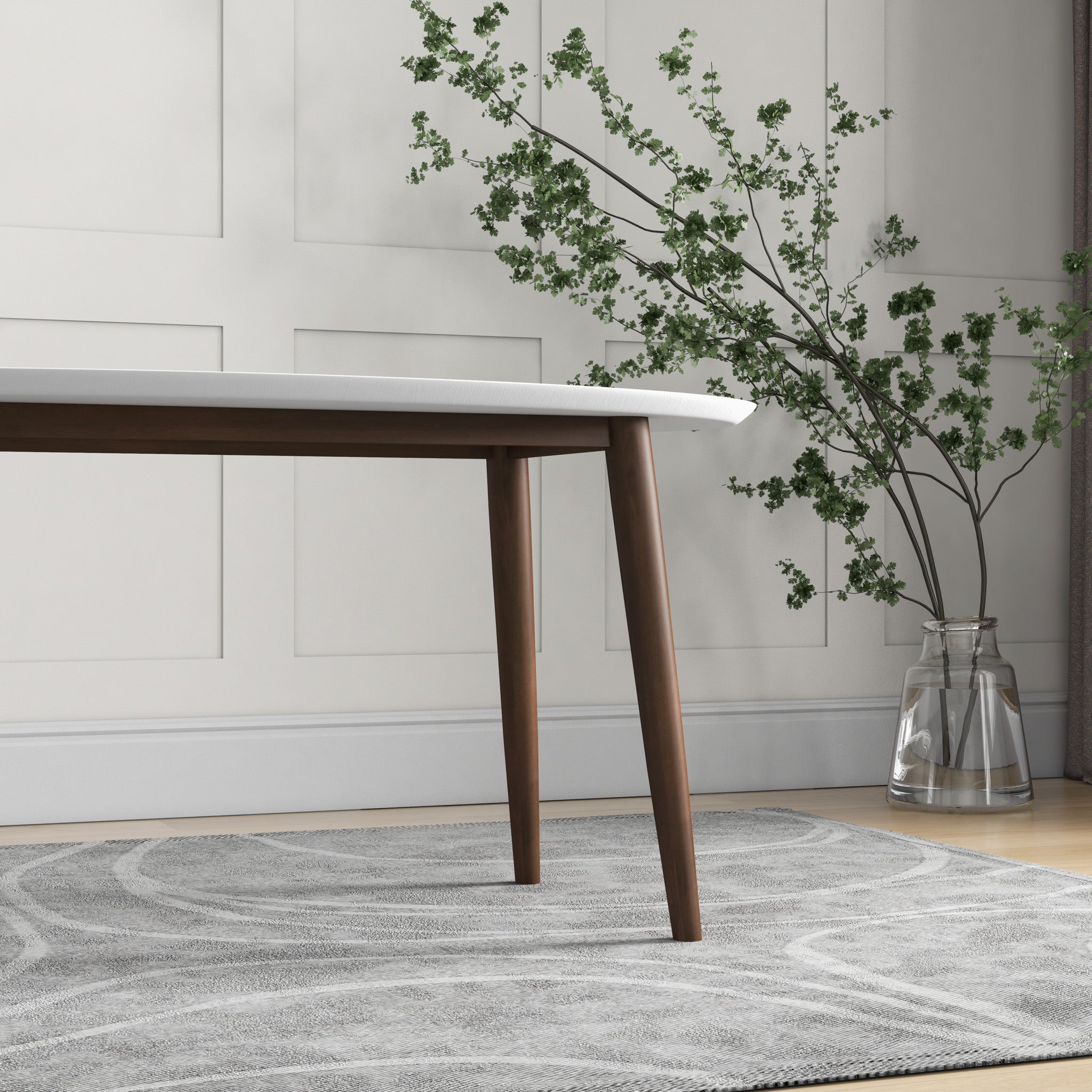 Rixos Oval Dining Table White Top - MidinMod