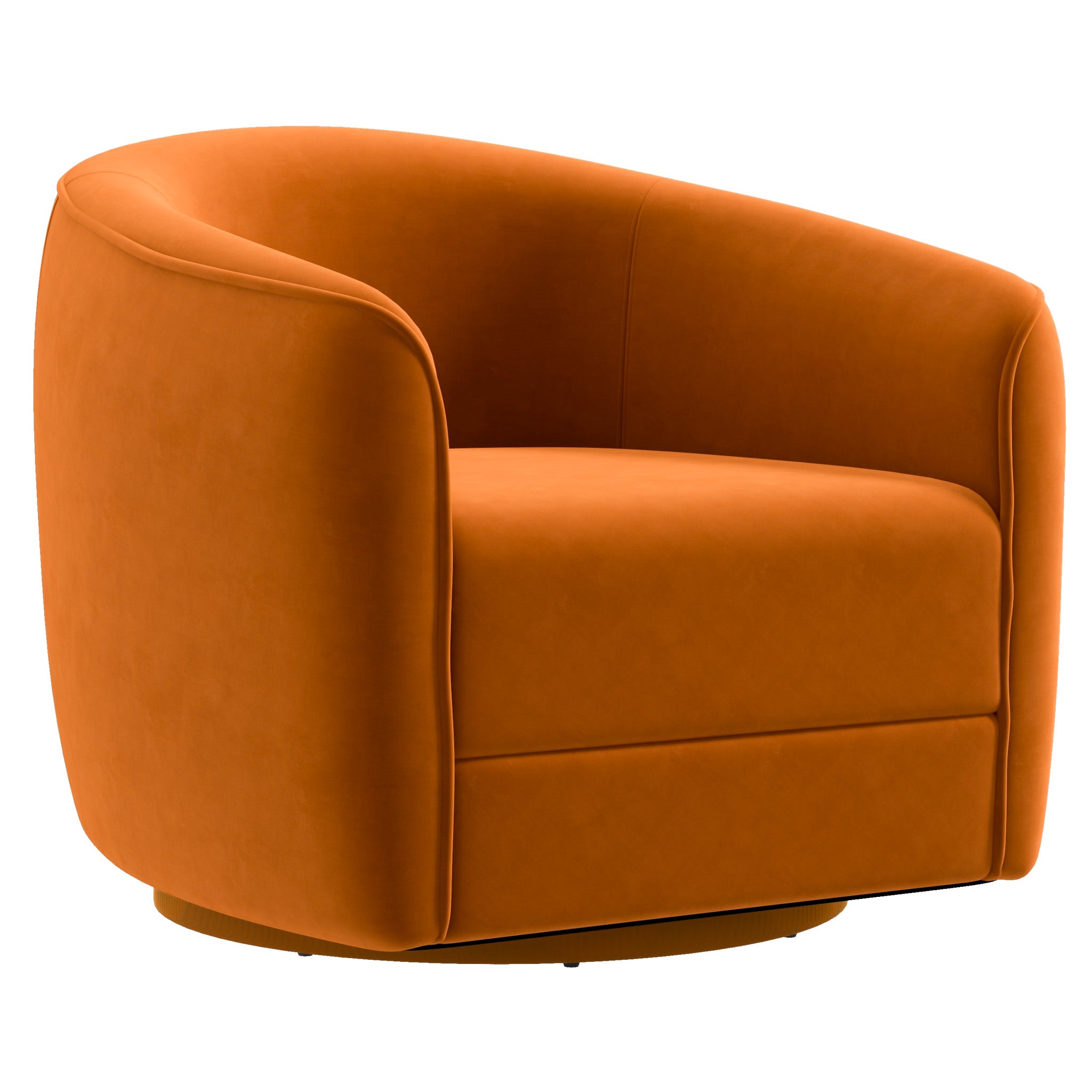 Spring Burnt Orange Velvet Swivel Chair - MidinMod