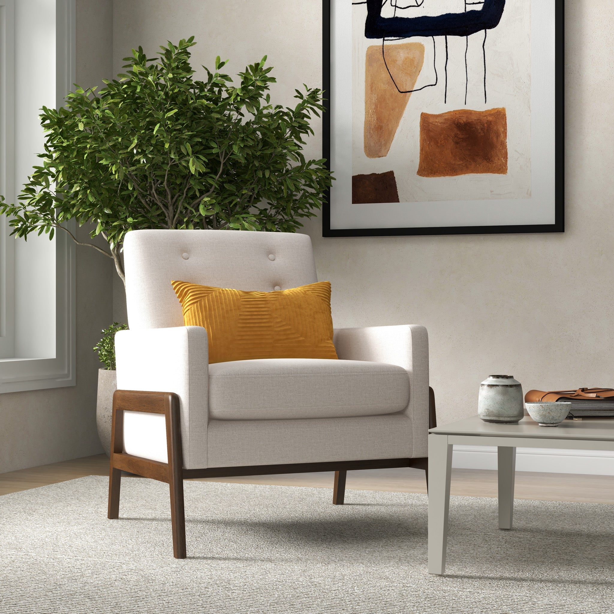 Stella Beige Lounge Chair - MidinMod