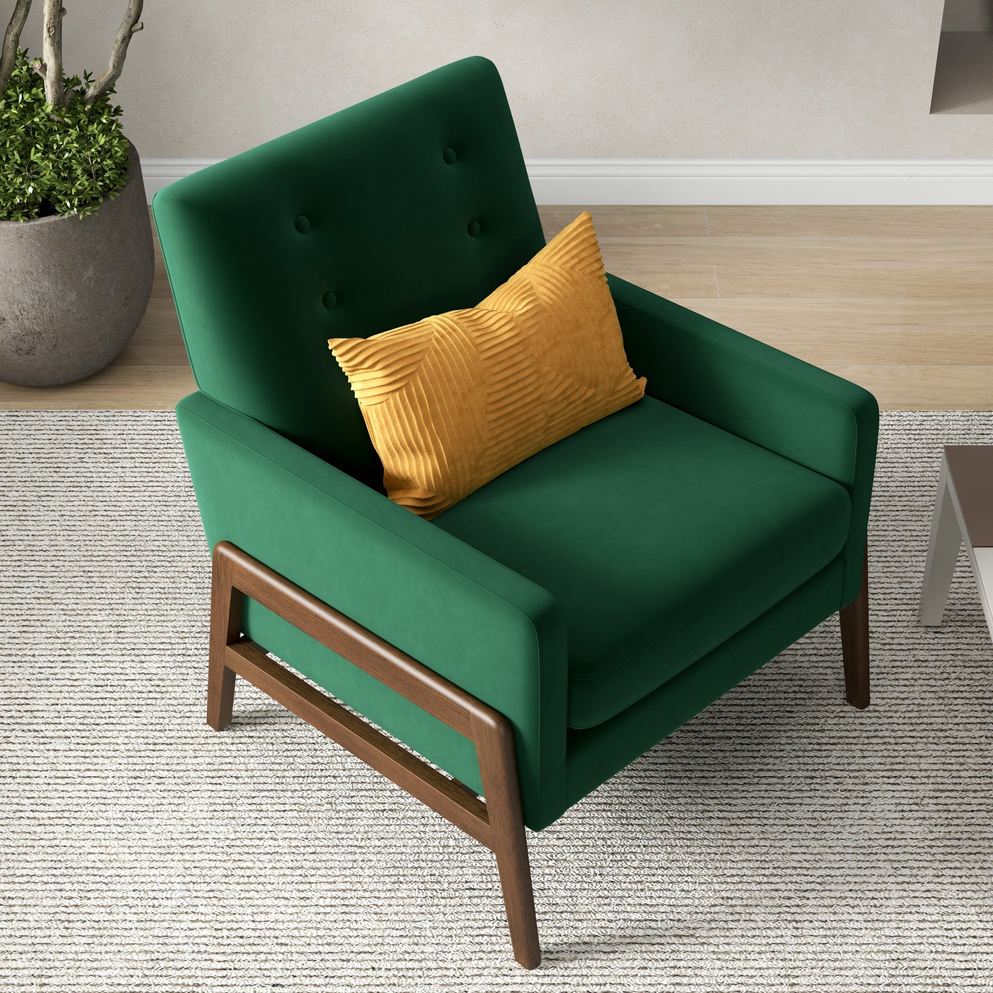Stella Emerald Green Velvet Lounge Chair - MidinMod
