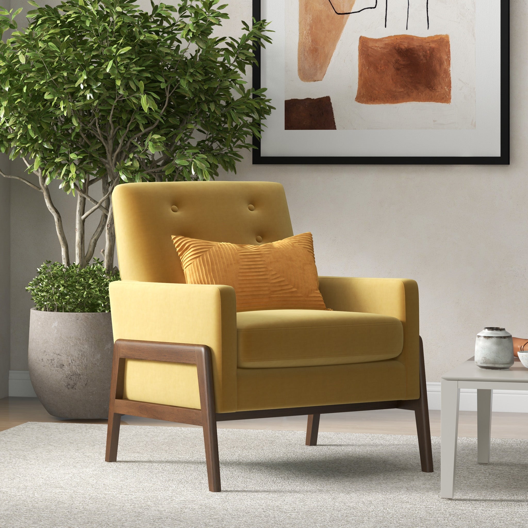 Stella Gold Velvet Lounge Chair - MidinMod