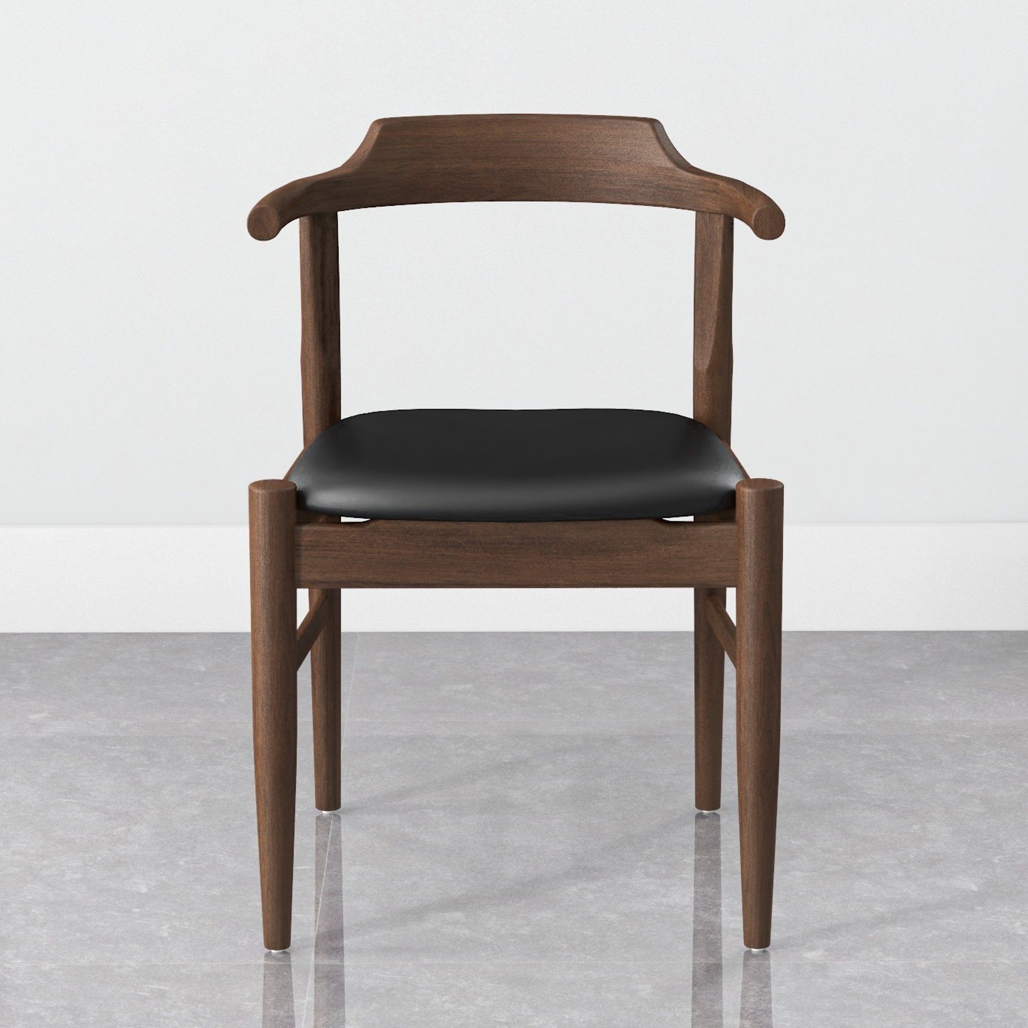 Sterling Dining Chair Black Leather Set of 2 - MidinMod