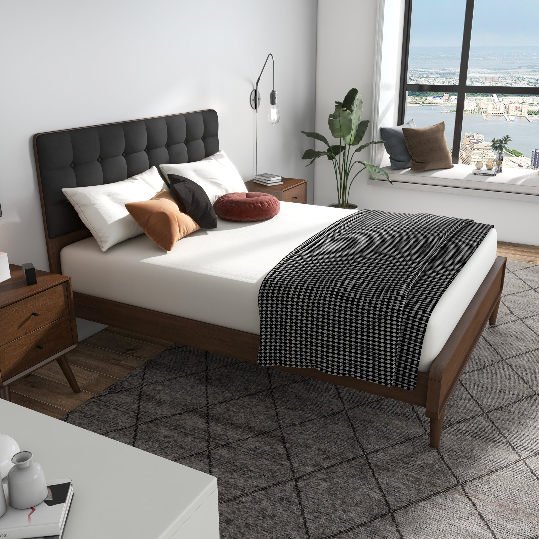 Taylor Queen Bed (Queen Size - Dark Grey) - MidinMod