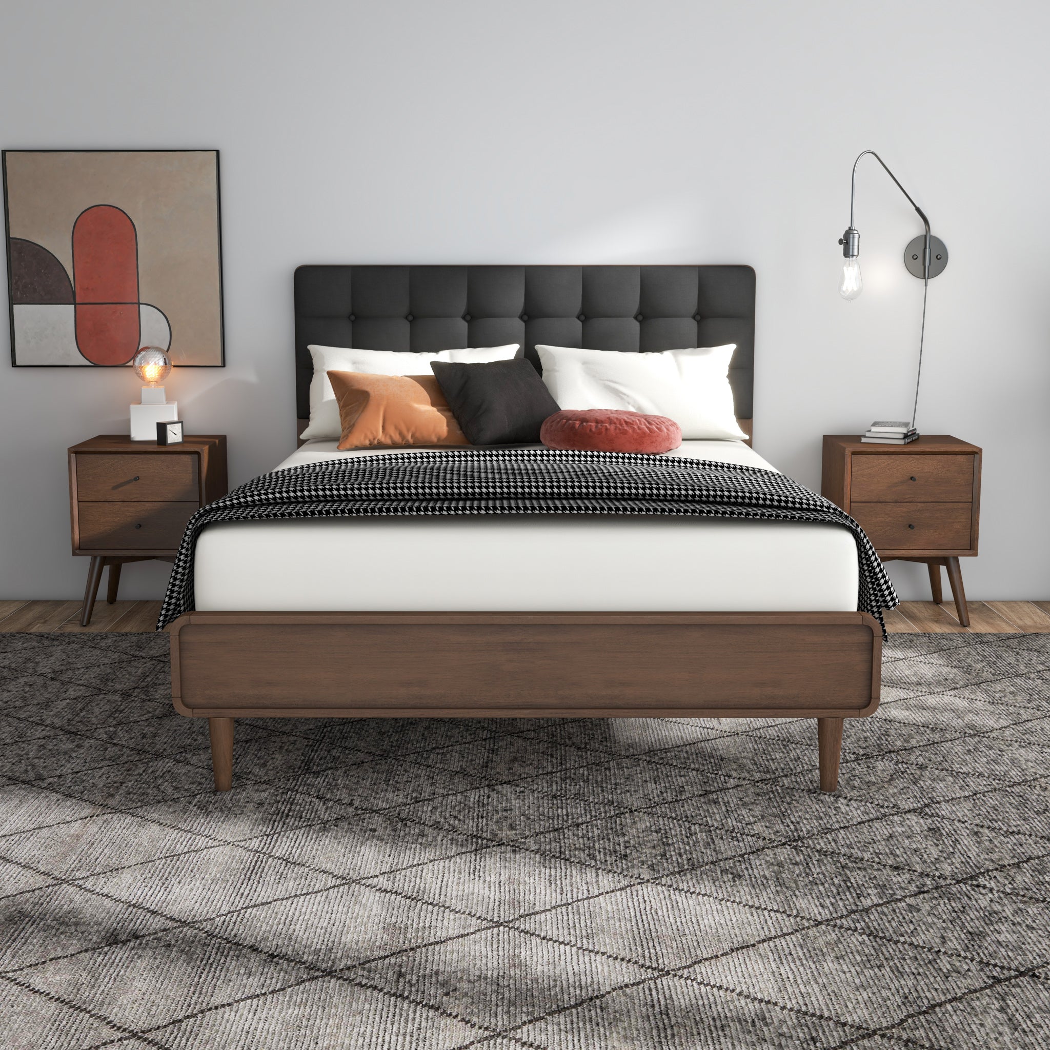 Taylor Queen Bed (Queen Size - Dark Grey) - MidinMod