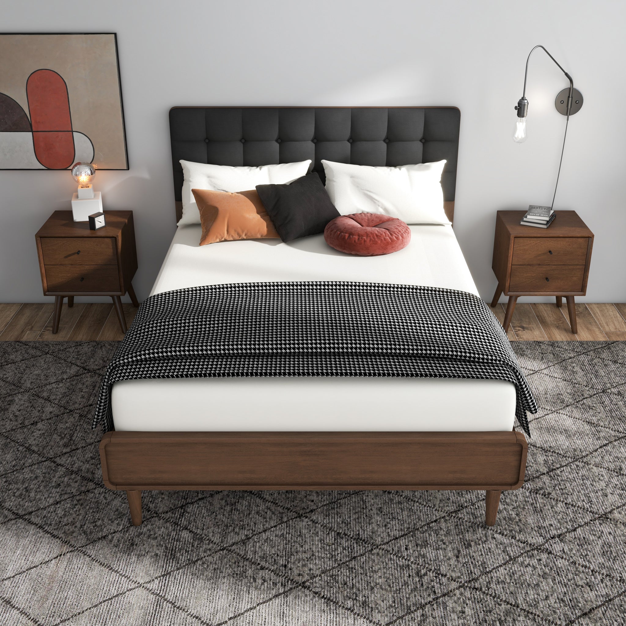 Taylor Queen Bed (Queen Size - Dark Grey) - MidinMod