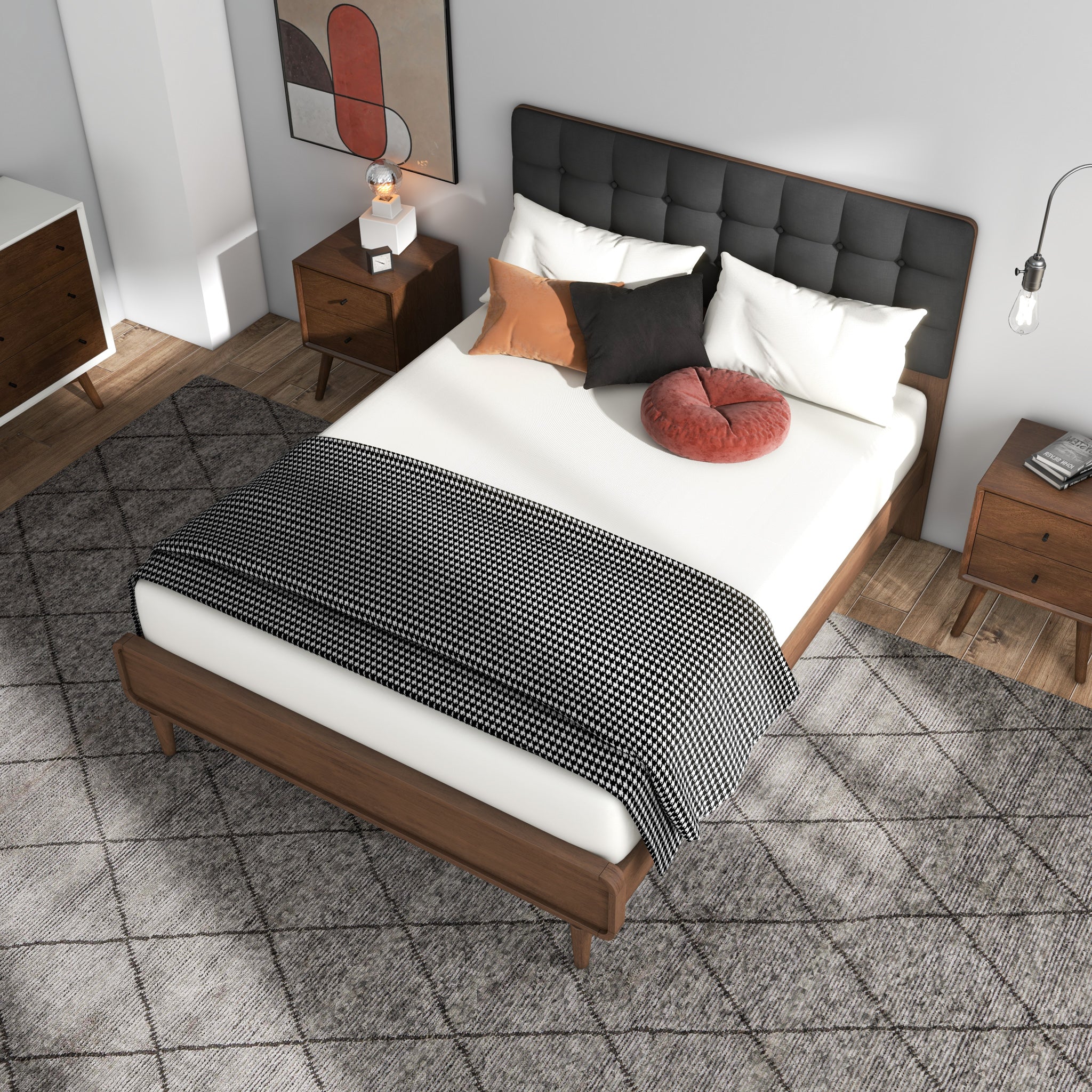 Taylor Queen Bed (Queen Size - Dark Grey) - MidinMod