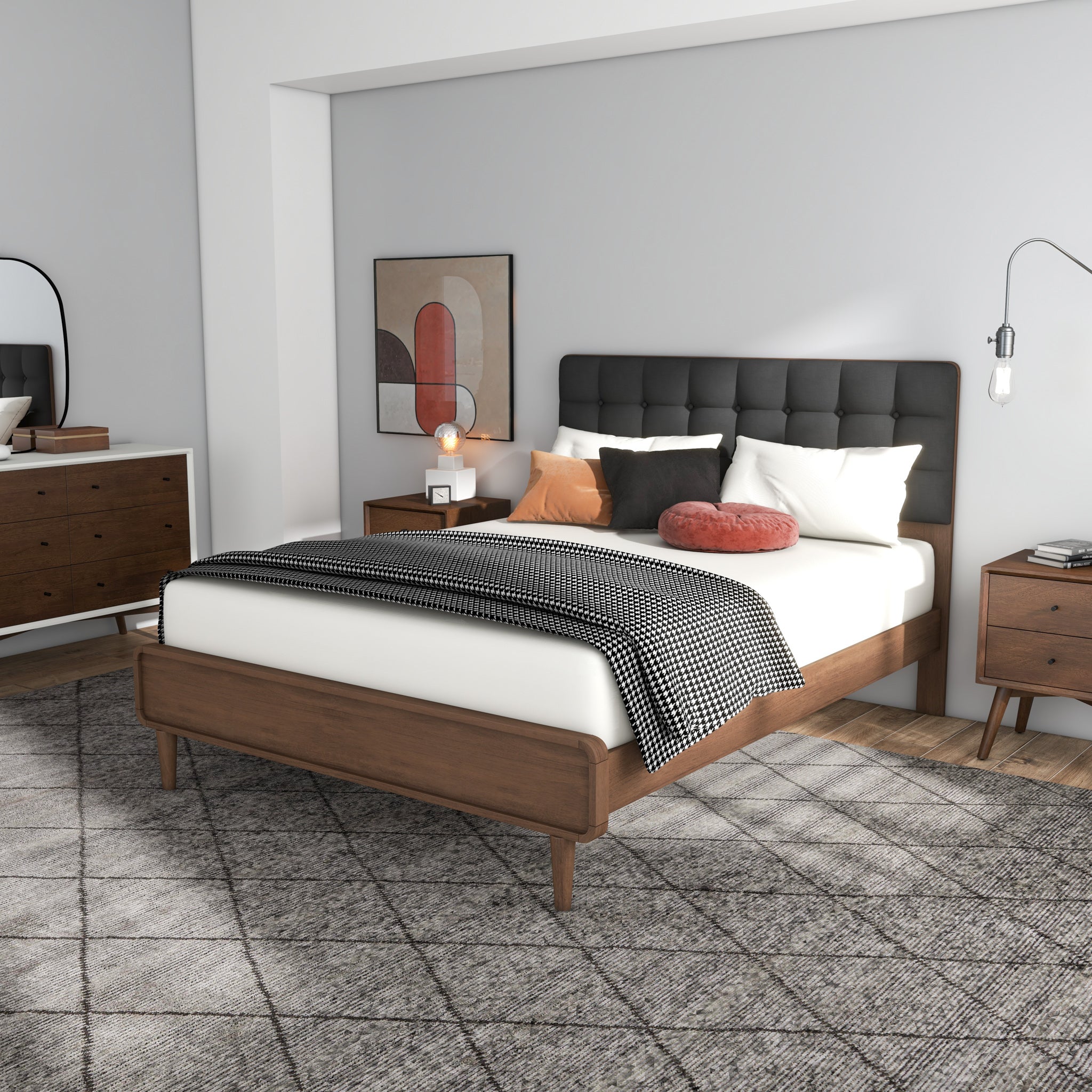 Taylor Queen Bed (Queen Size - Dark Grey) - MidinMod
