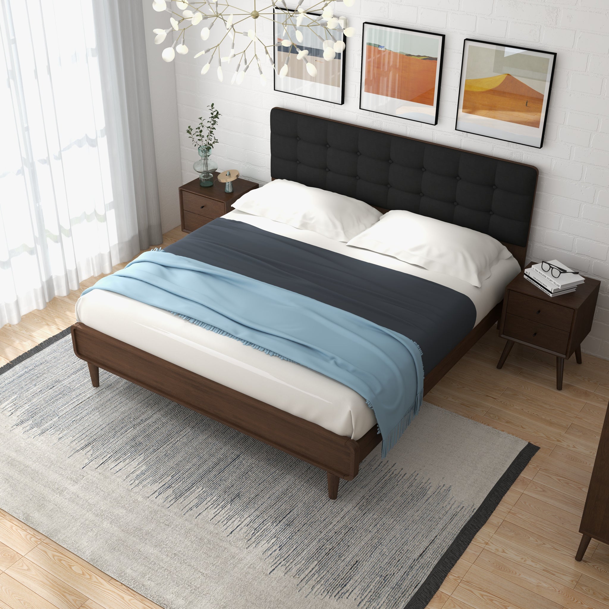 Taylor King Bed (King Size - Dark Grey) - MidinMod