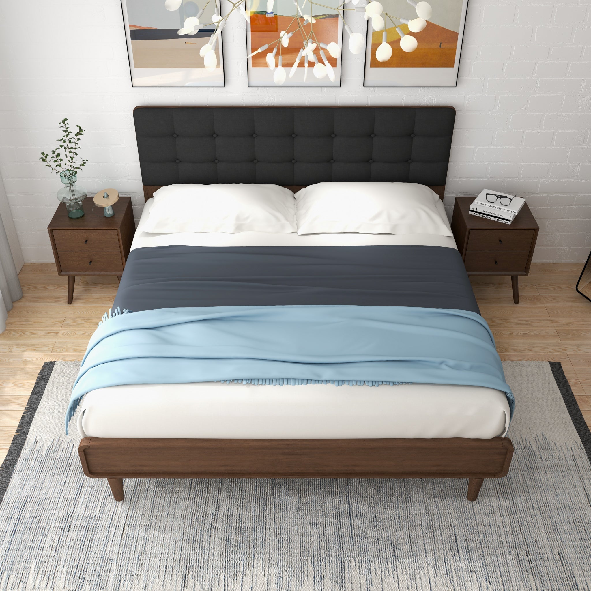 Taylor King Bed (King Size - Dark Grey) - MidinMod