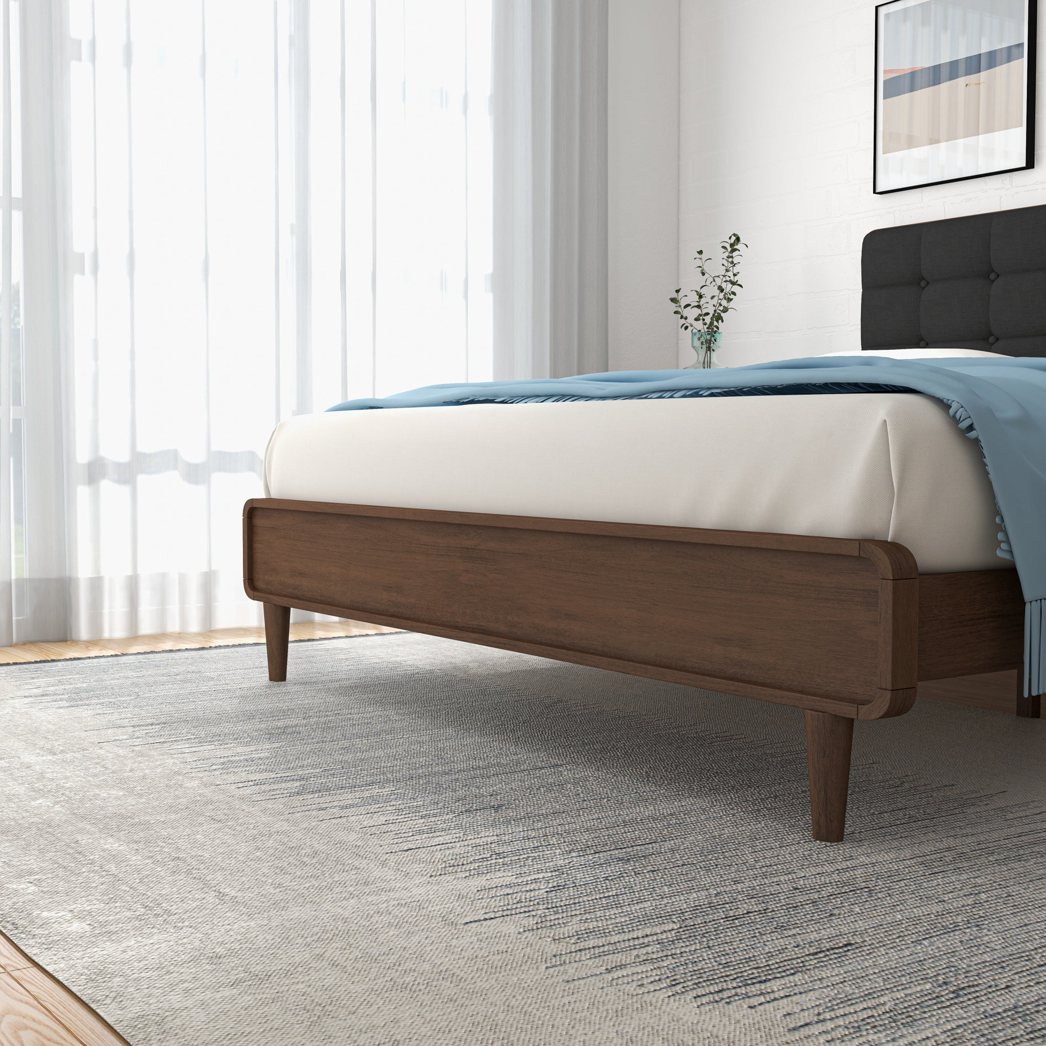 Taylor King Bed (King Size - Dark Grey) - MidinMod