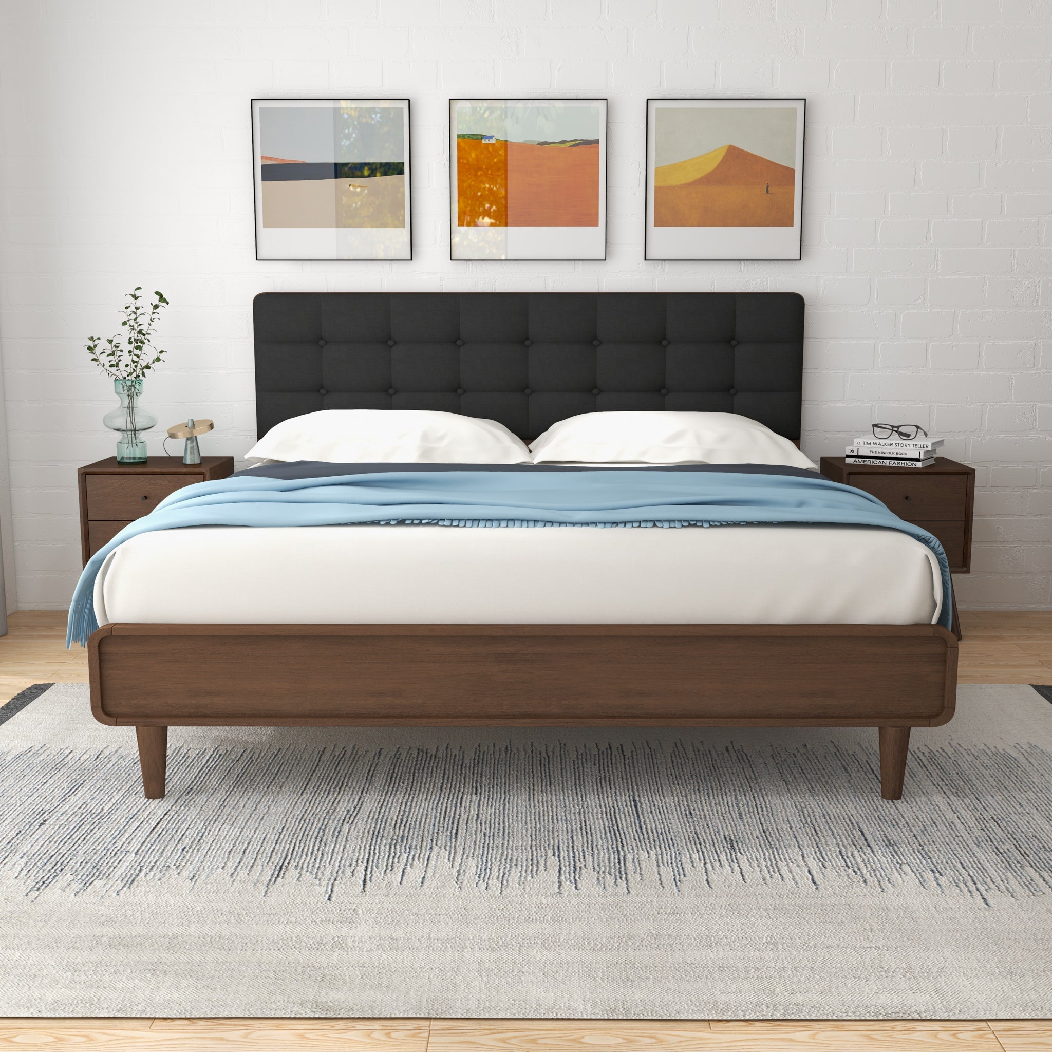 Taylor King Bed (King Size - Dark Grey) - MidinMod