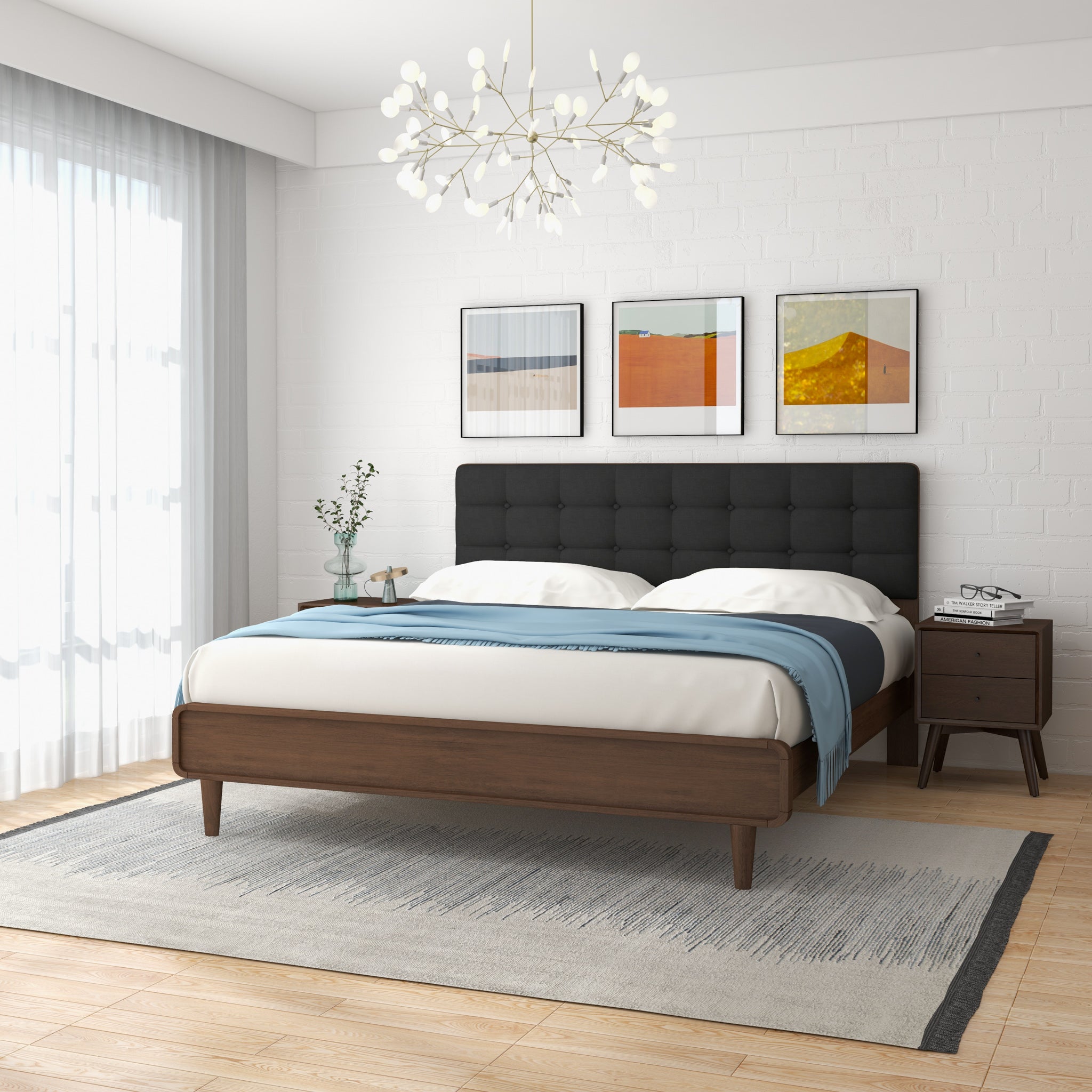 Taylor King Bed (King Size - Dark Grey) - MidinMod